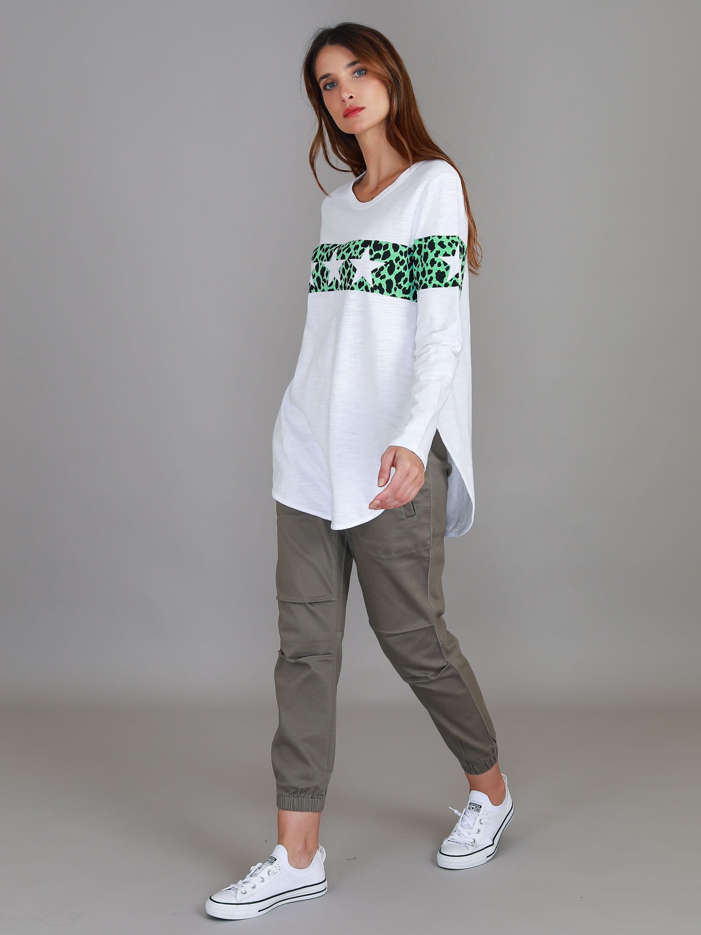 Holland Leopard Star Long Sleeve T Shirt
