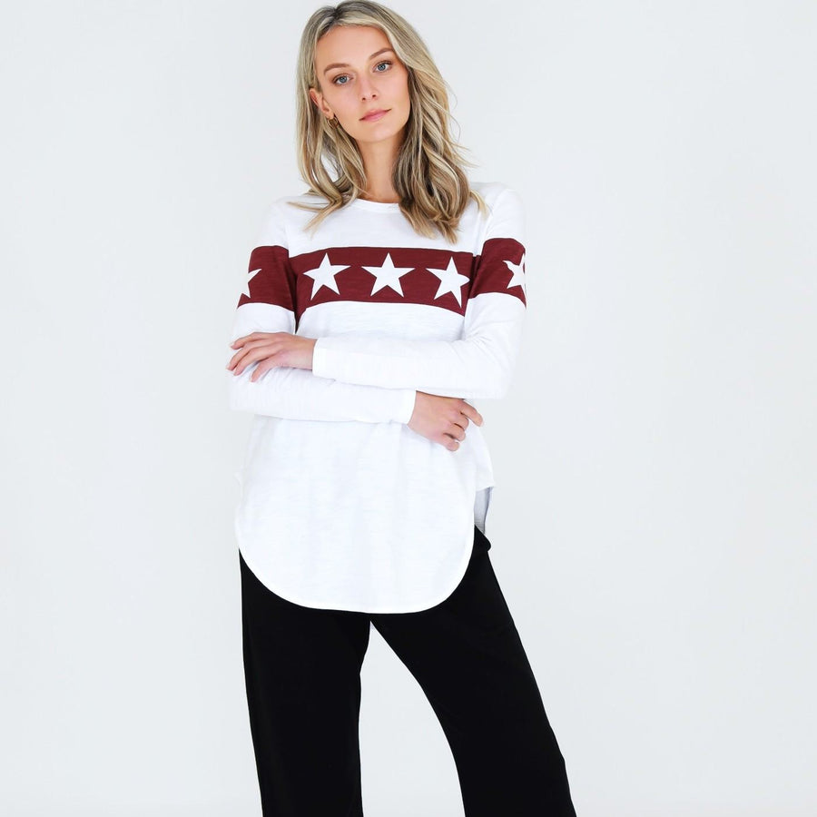 Holland Star Band White Graphic T Shirt size guide