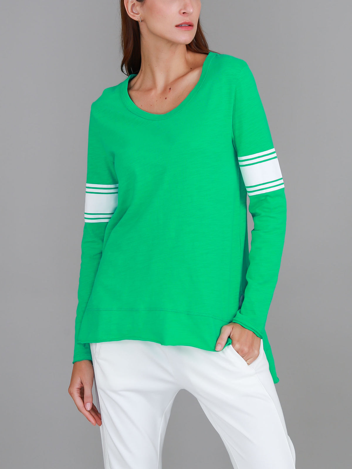 Carmel Contrasting Band Long Sleeve T Shirt
