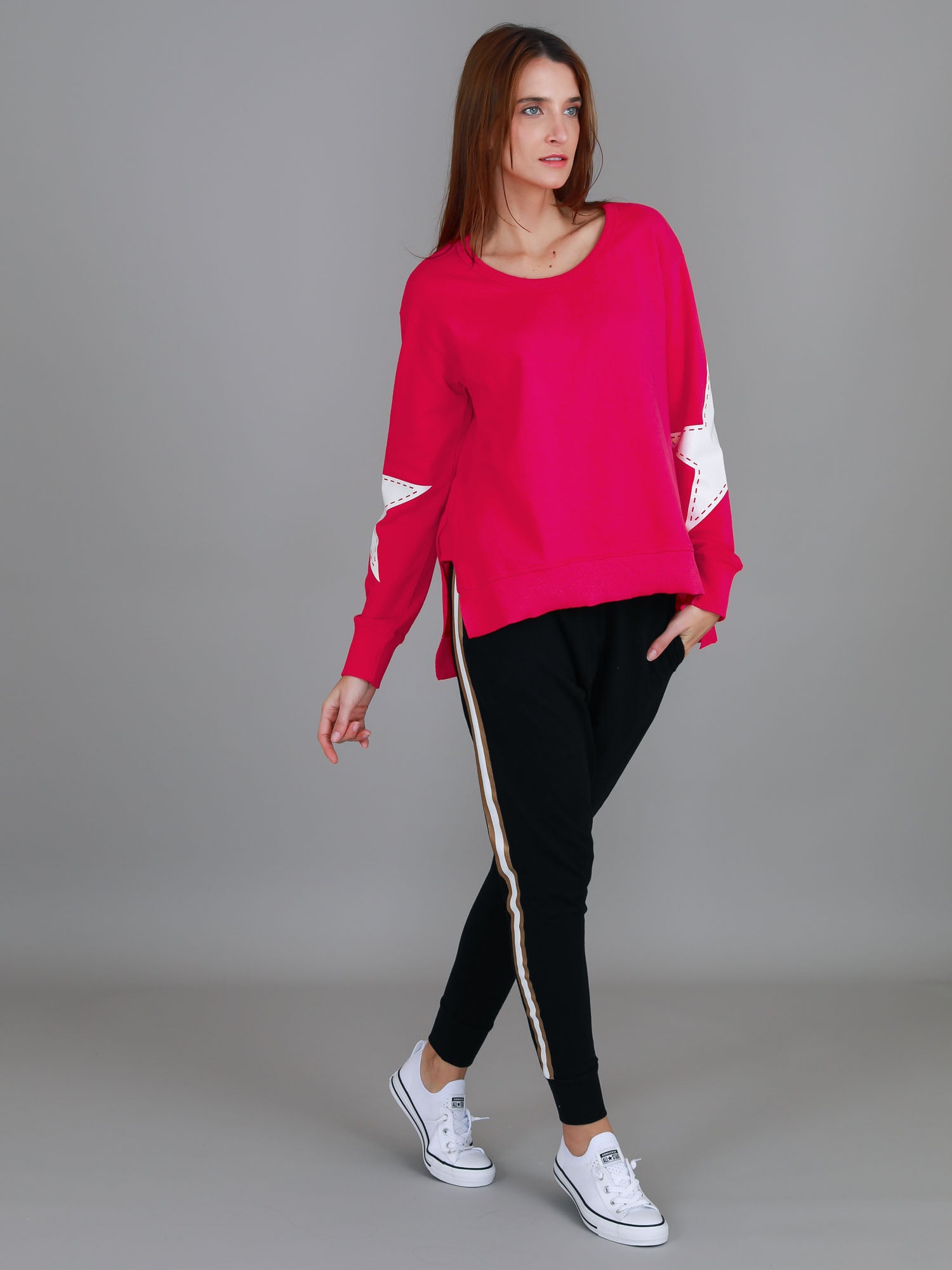 red sweater women #color_pink flash 