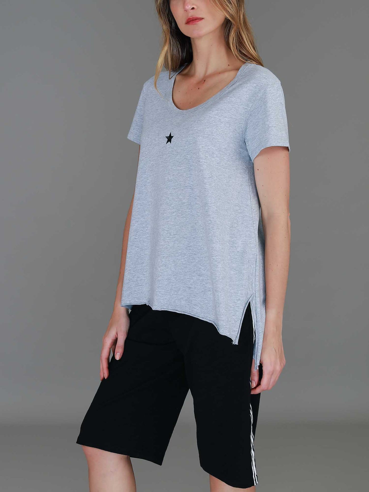 Cathie Embroidery Star Short Sleeve T Shirt