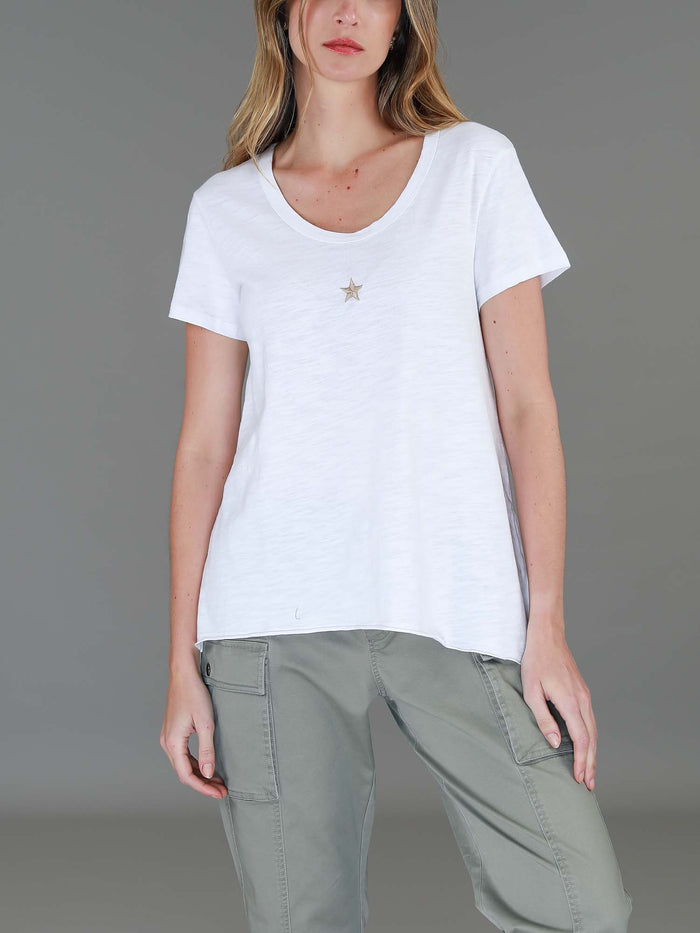 Cathie Embroidery Star Short Sleeve T Shirt
