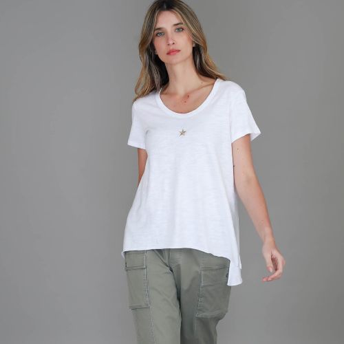 Cathie Embroidery Star Short Sleeve T Shirt size guide