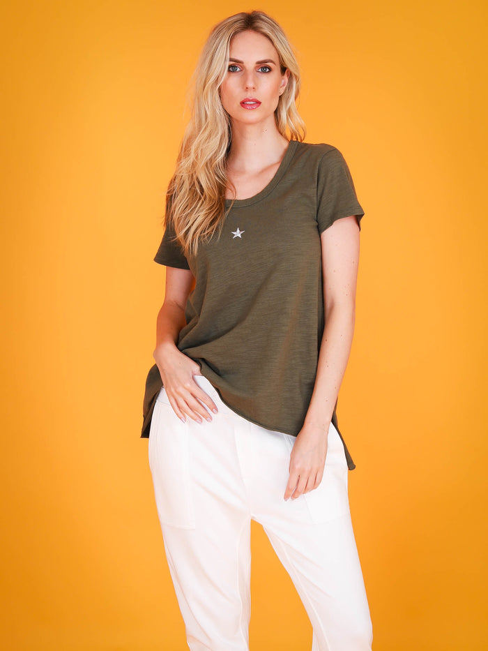 Cathie Embroidery Star Short Sleeve T Shirt