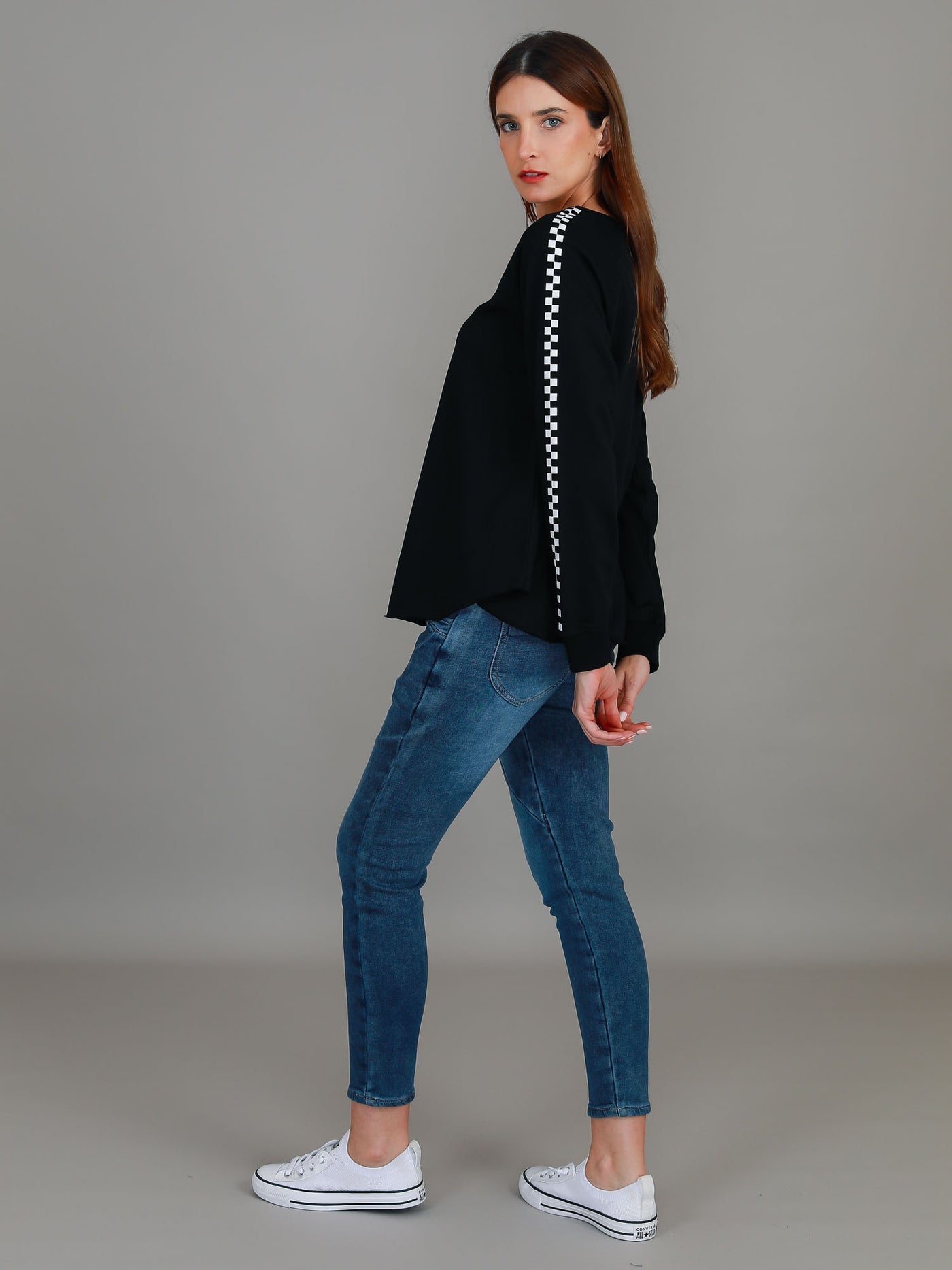 Gil Check Stripe Sweatshirt