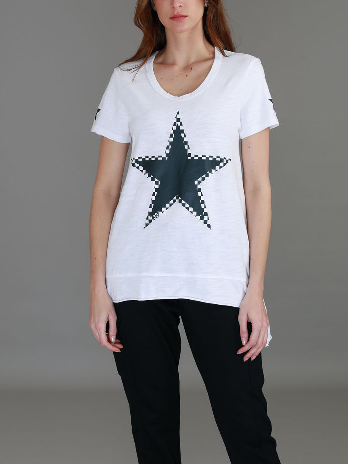 Sandy Check Black Star T Shirt