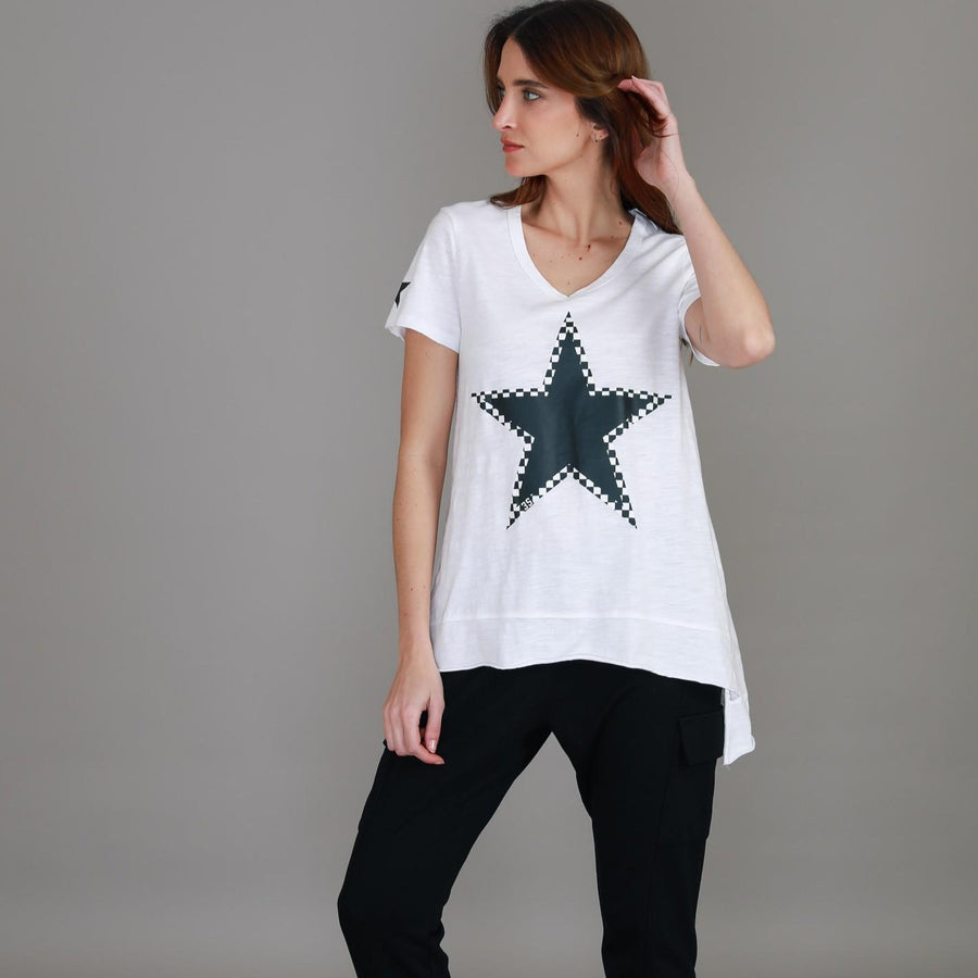 Sandy Check Black Star T Shirt size guide