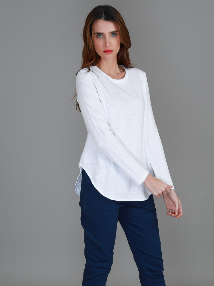 Scarlett [-5cm] Curved Hem Long Sleeve T Shirt