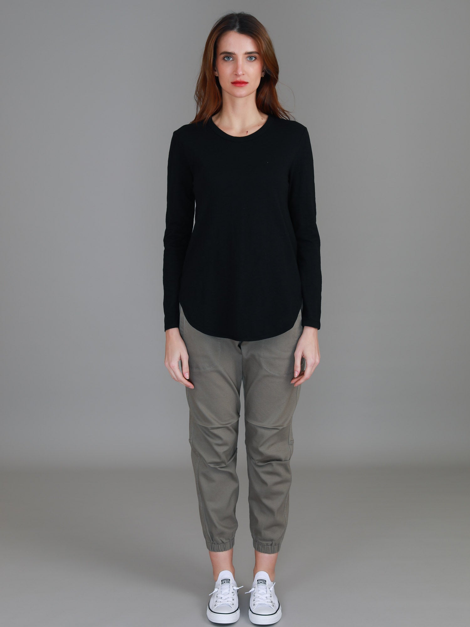 plain black long sleeve shirt #color_black