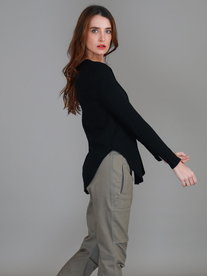 Scarlett [-5cm] Curved Hem Long Sleeve T Shirt