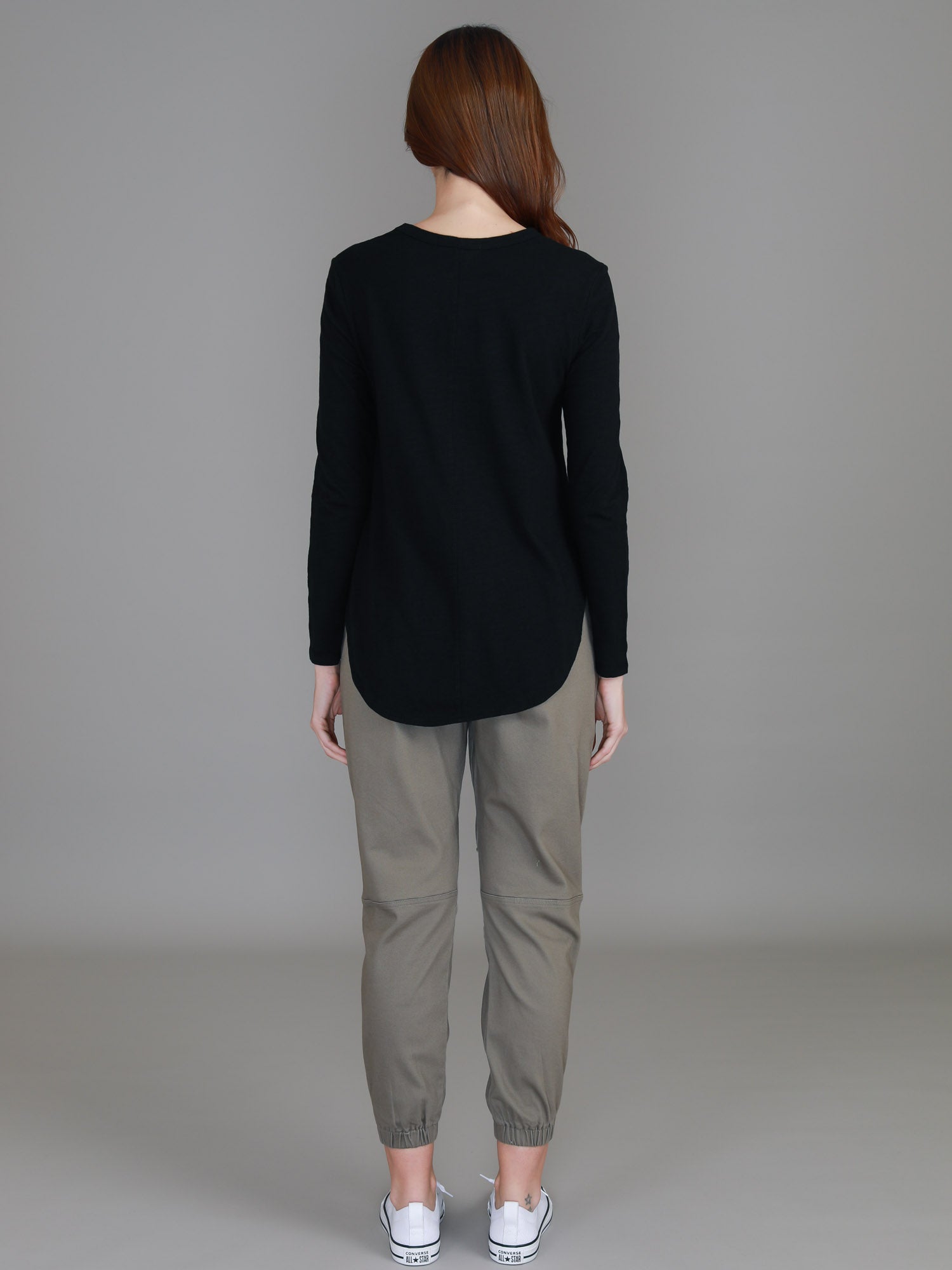 basic black long sleeve top #color_black