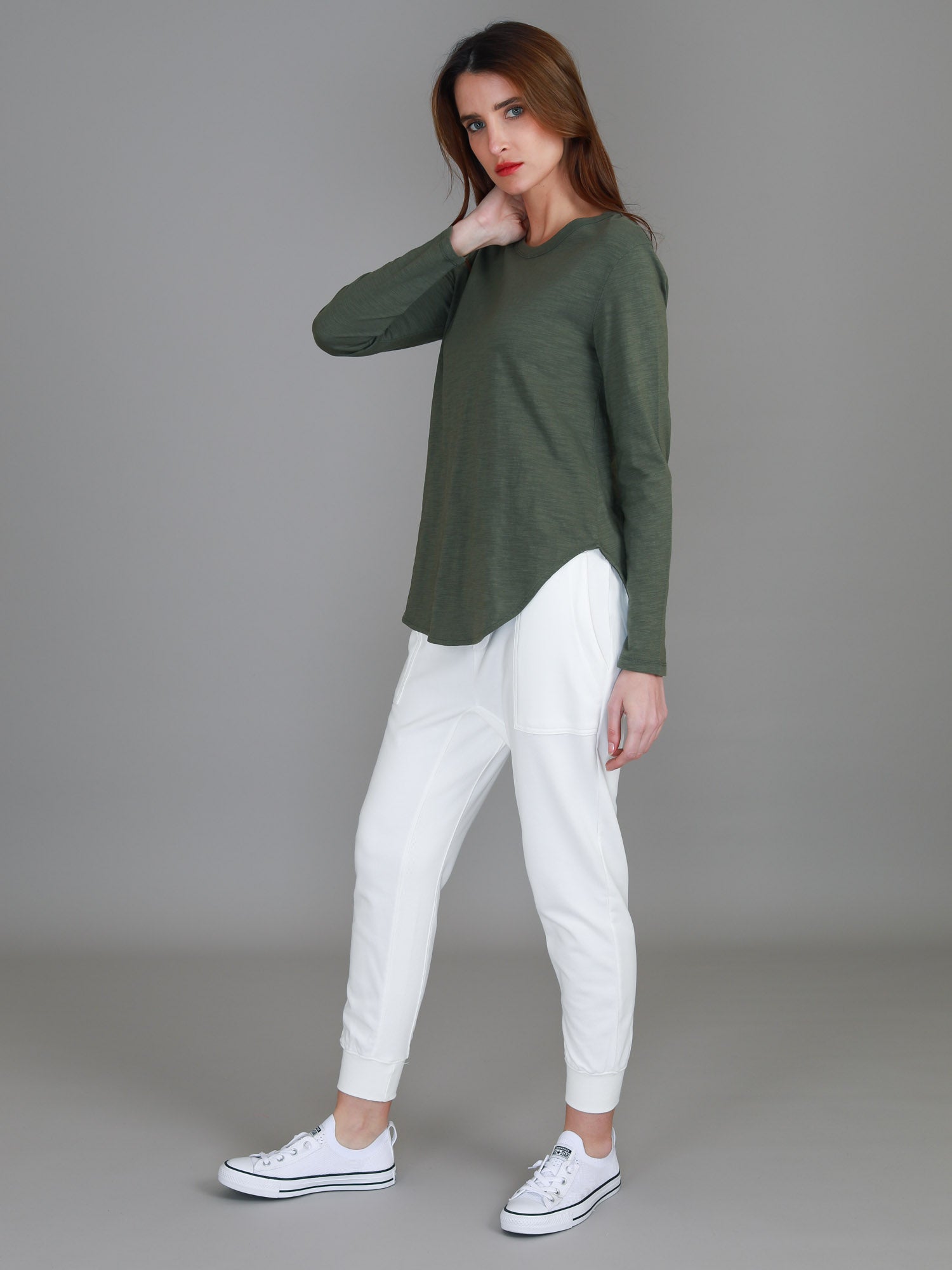 long sleeve green shirt #color_khaki