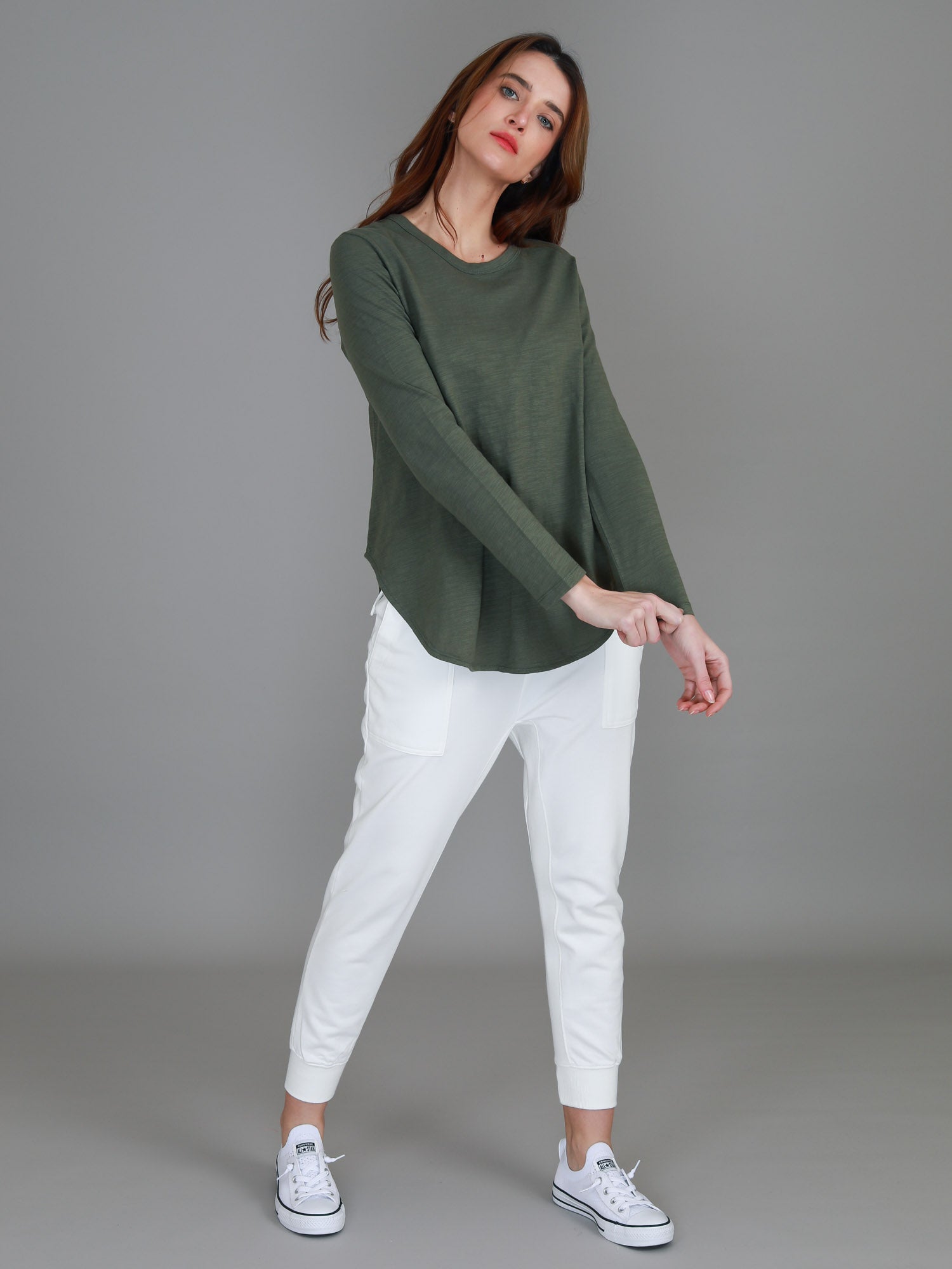 green top womens #color_khaki