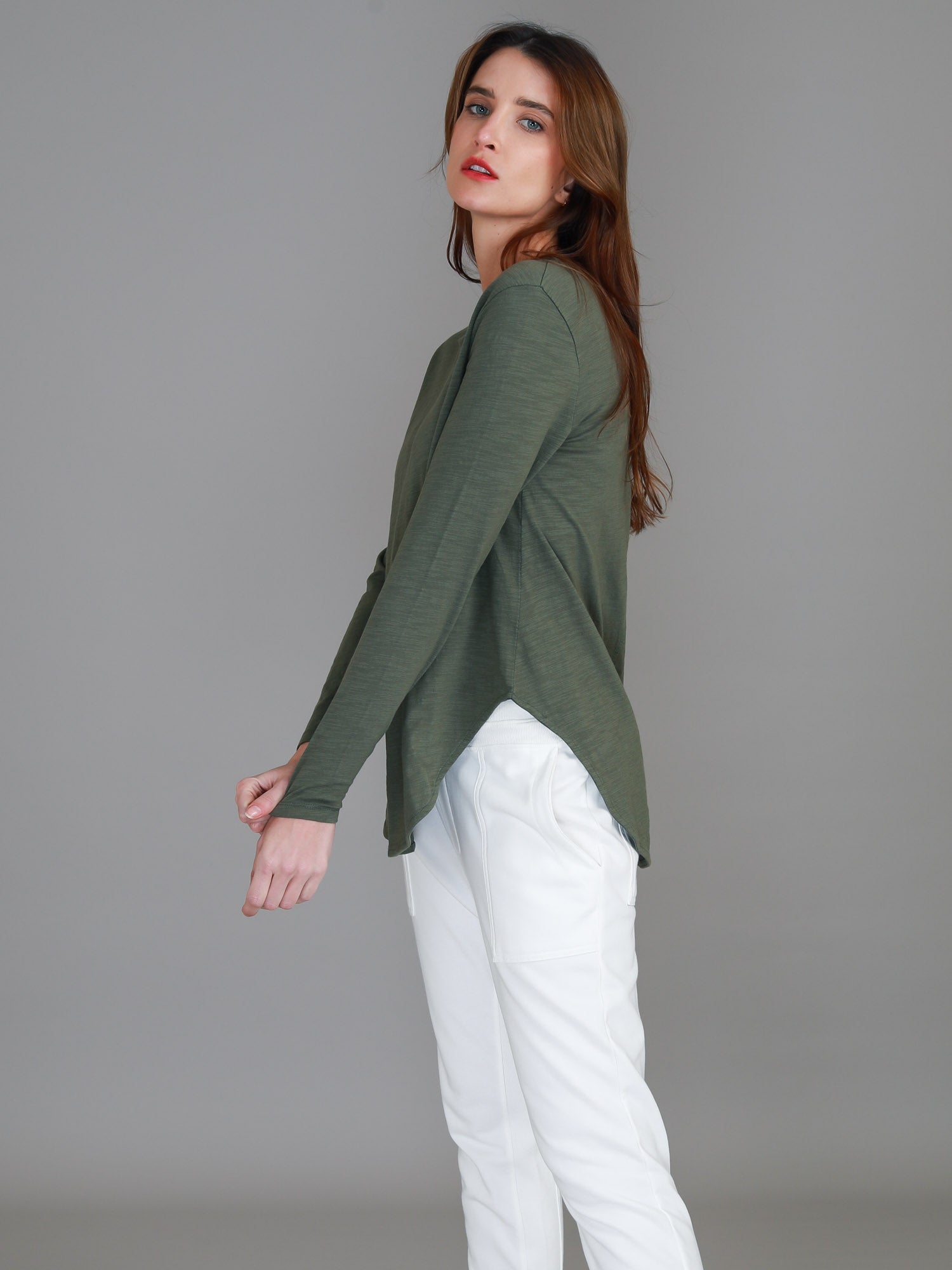 green long sleeve shirt #color_khaki