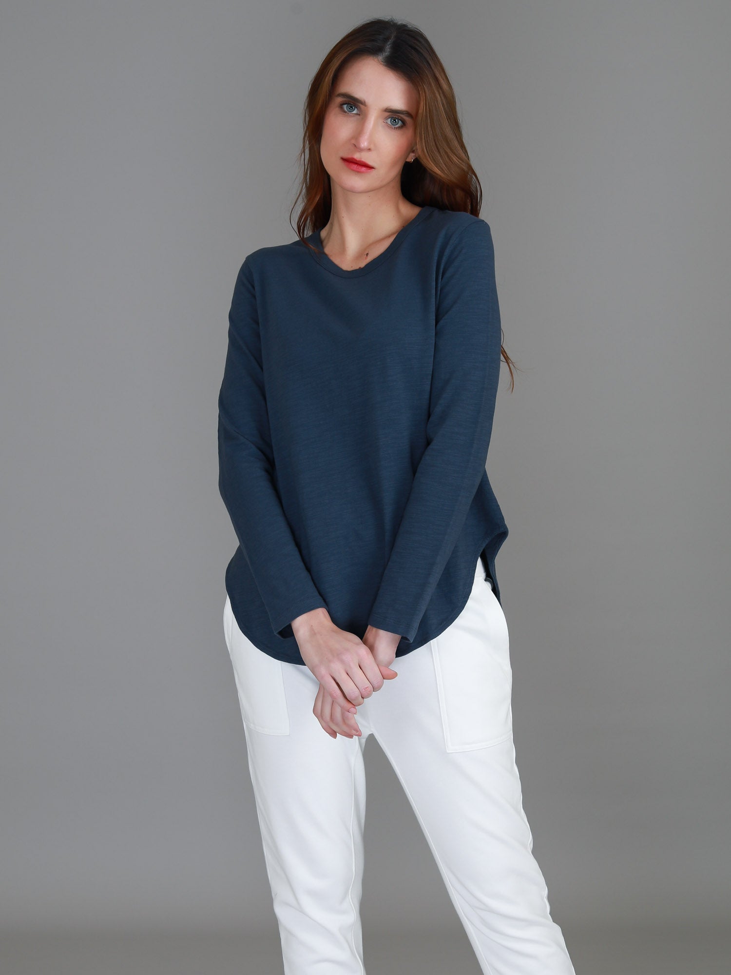 blue long sleeve shirt #color_indigo