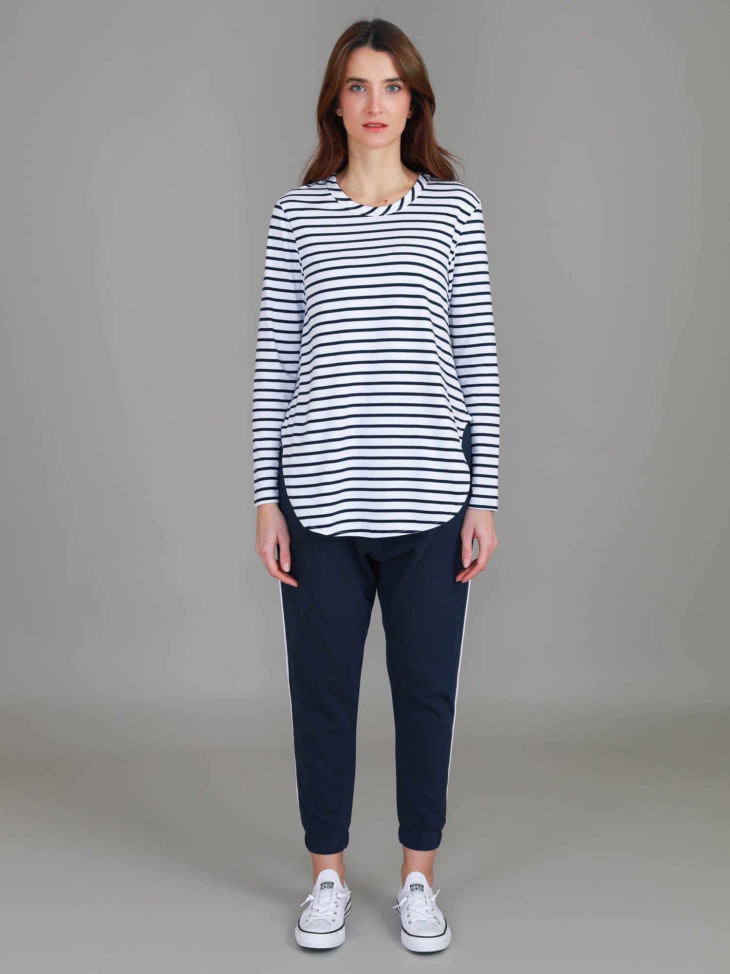 womens longline t-shirts #color_nautic stripe