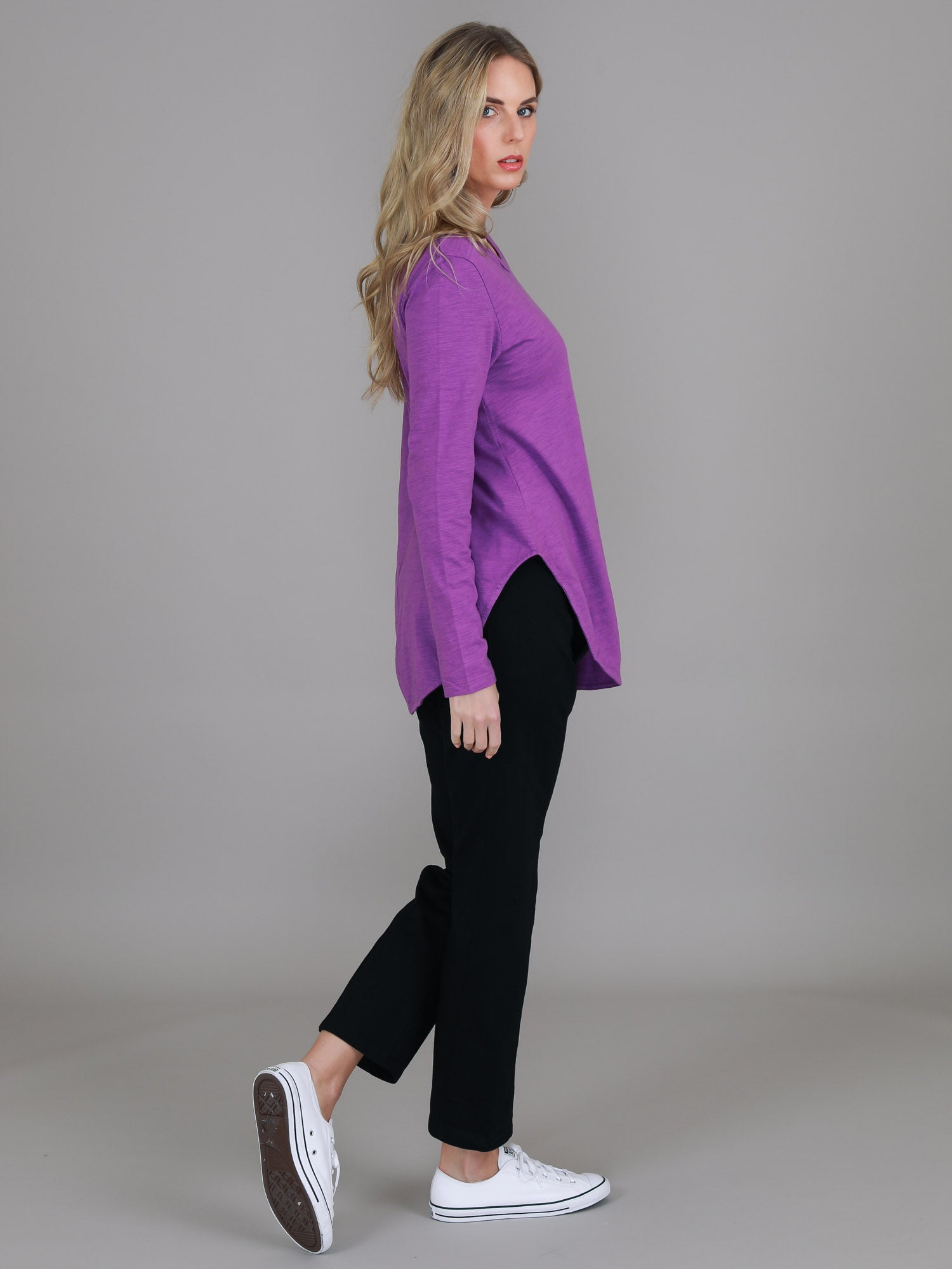 cute long sleeve top #color_grape