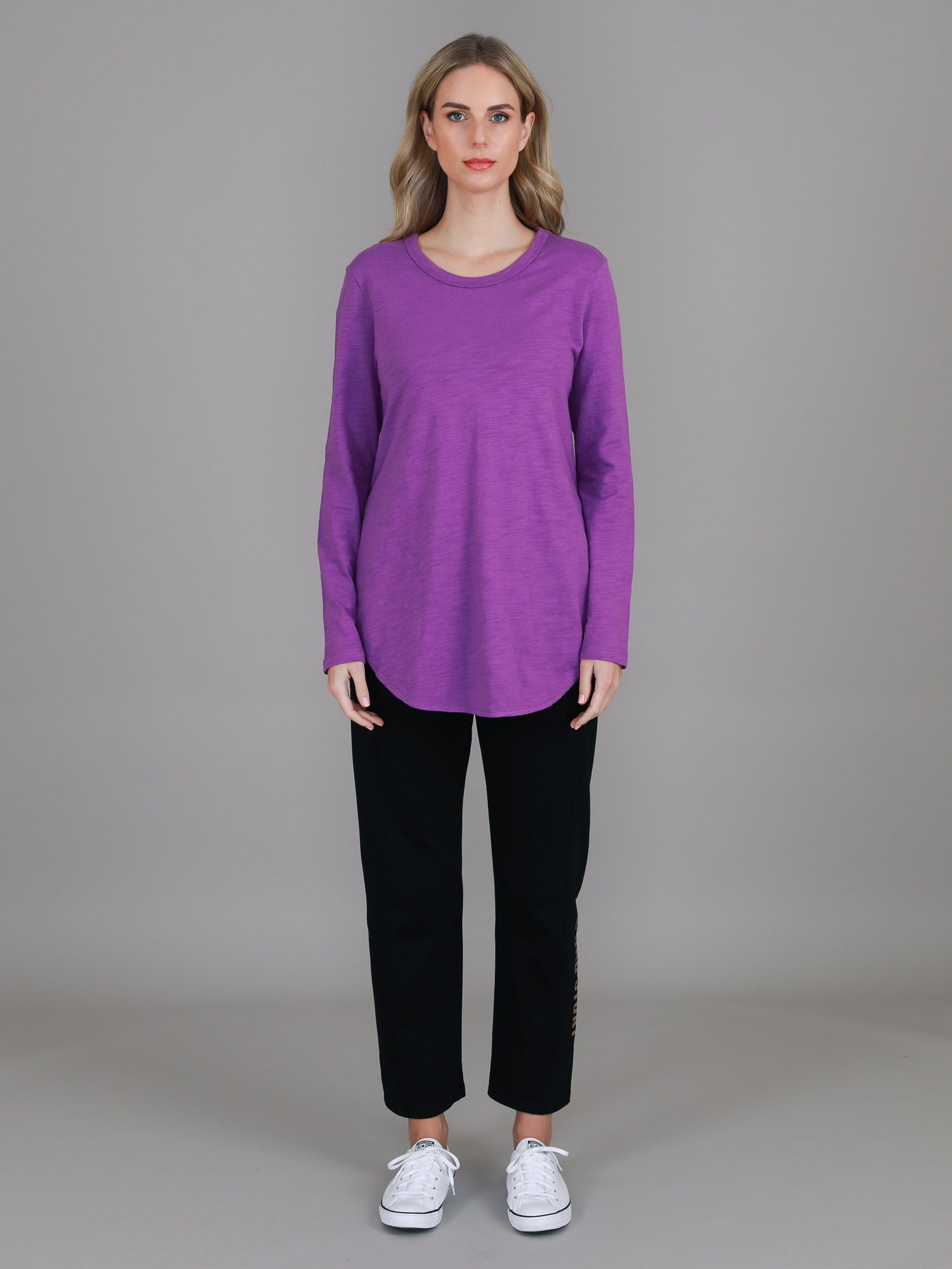 long sleeve casual tops #color_grape