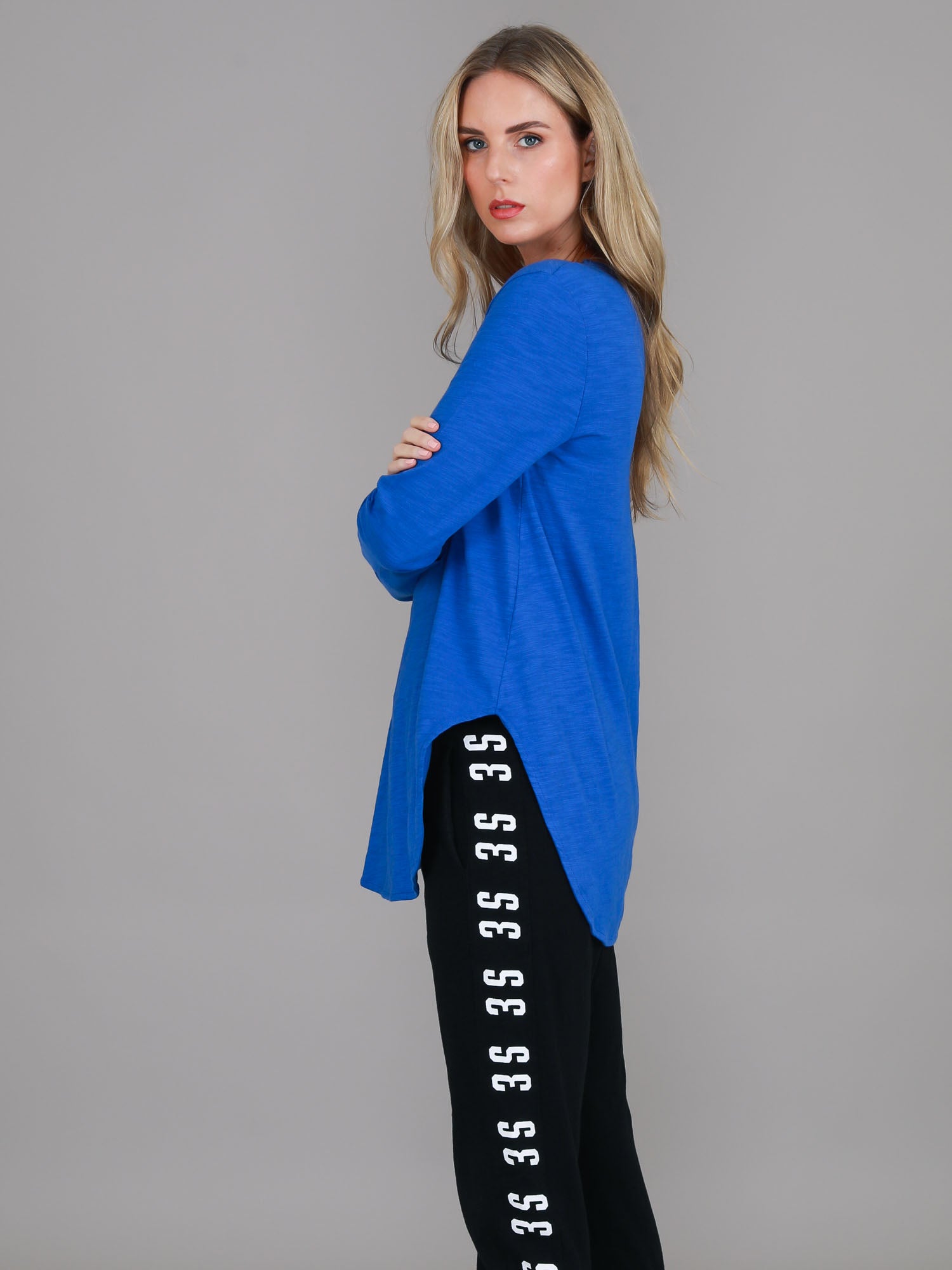 loose long sleeve top #color_supersonic