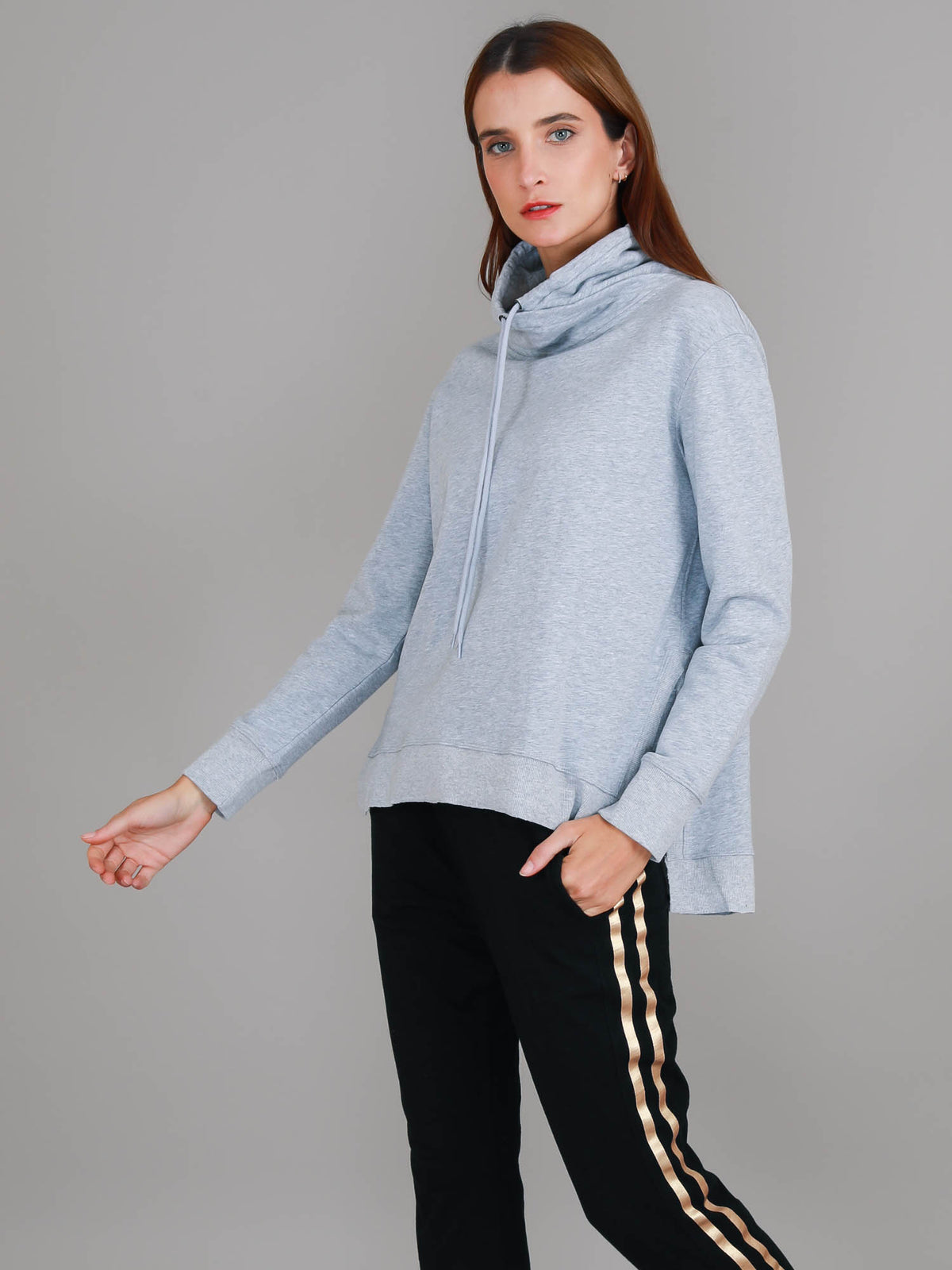 Alicia | Women's Oversized Funnel Neck Sweatshirt – Cotton French Terry
