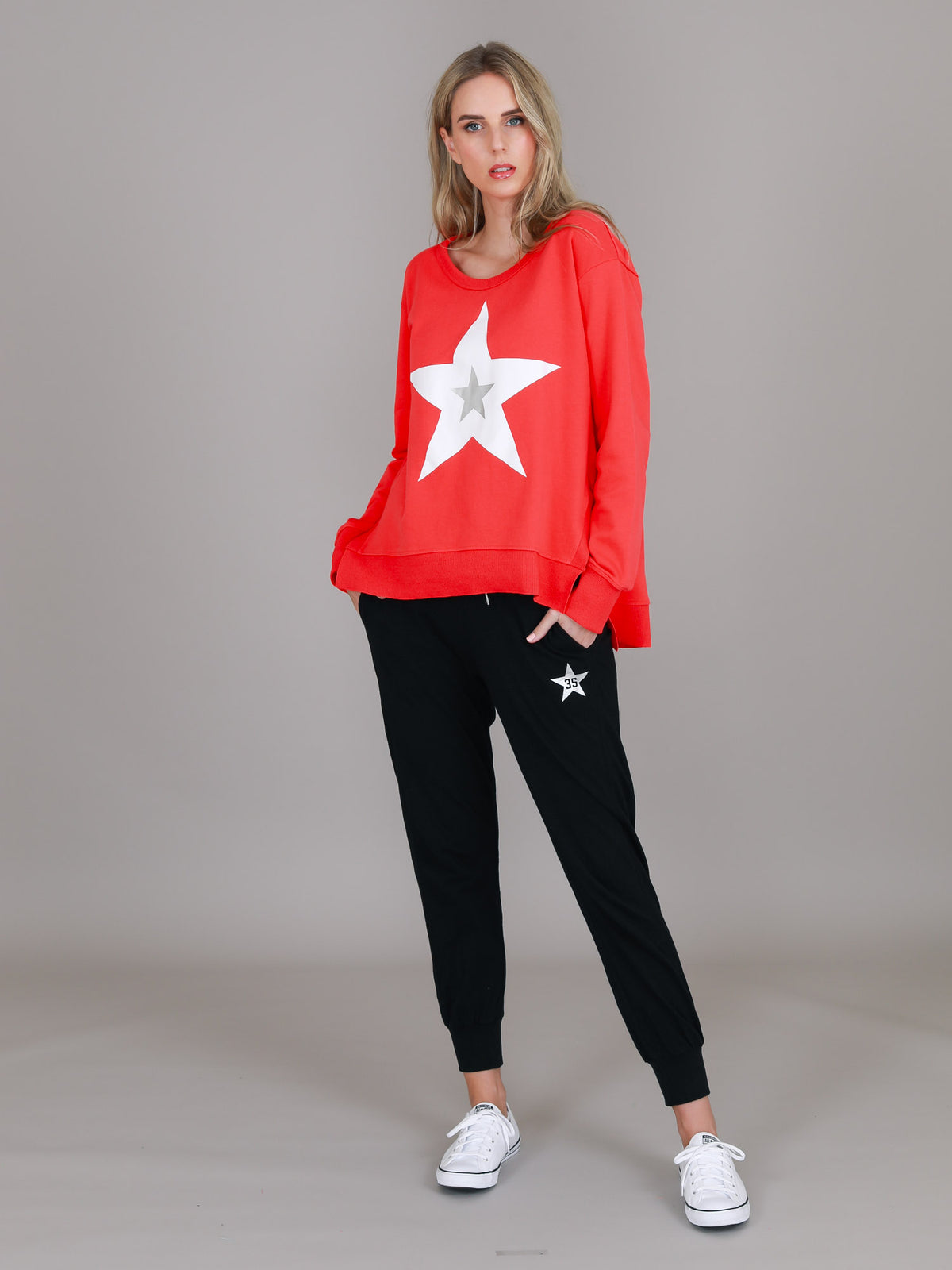 red sweatshirt women
