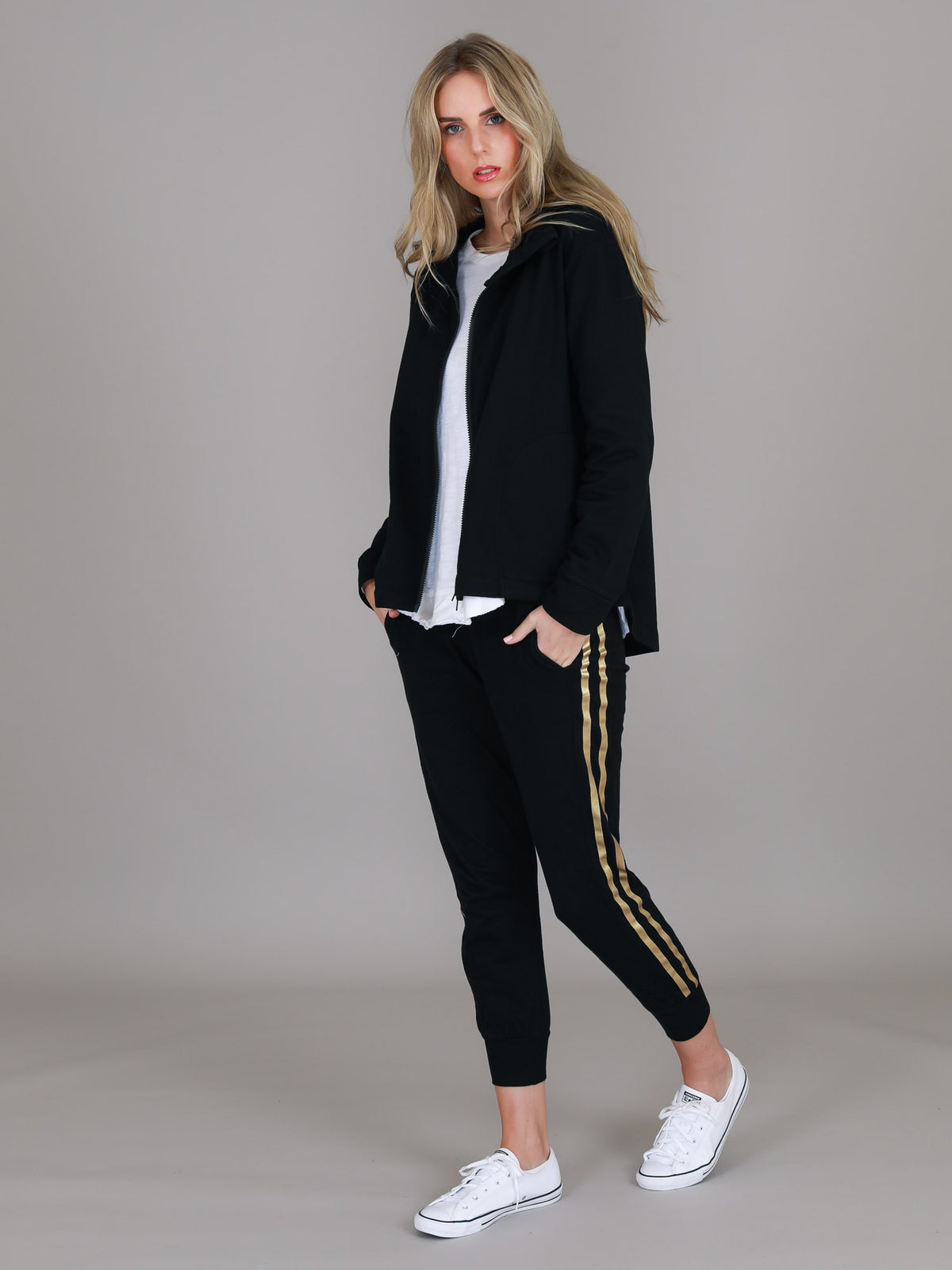 black french terry hoodie
