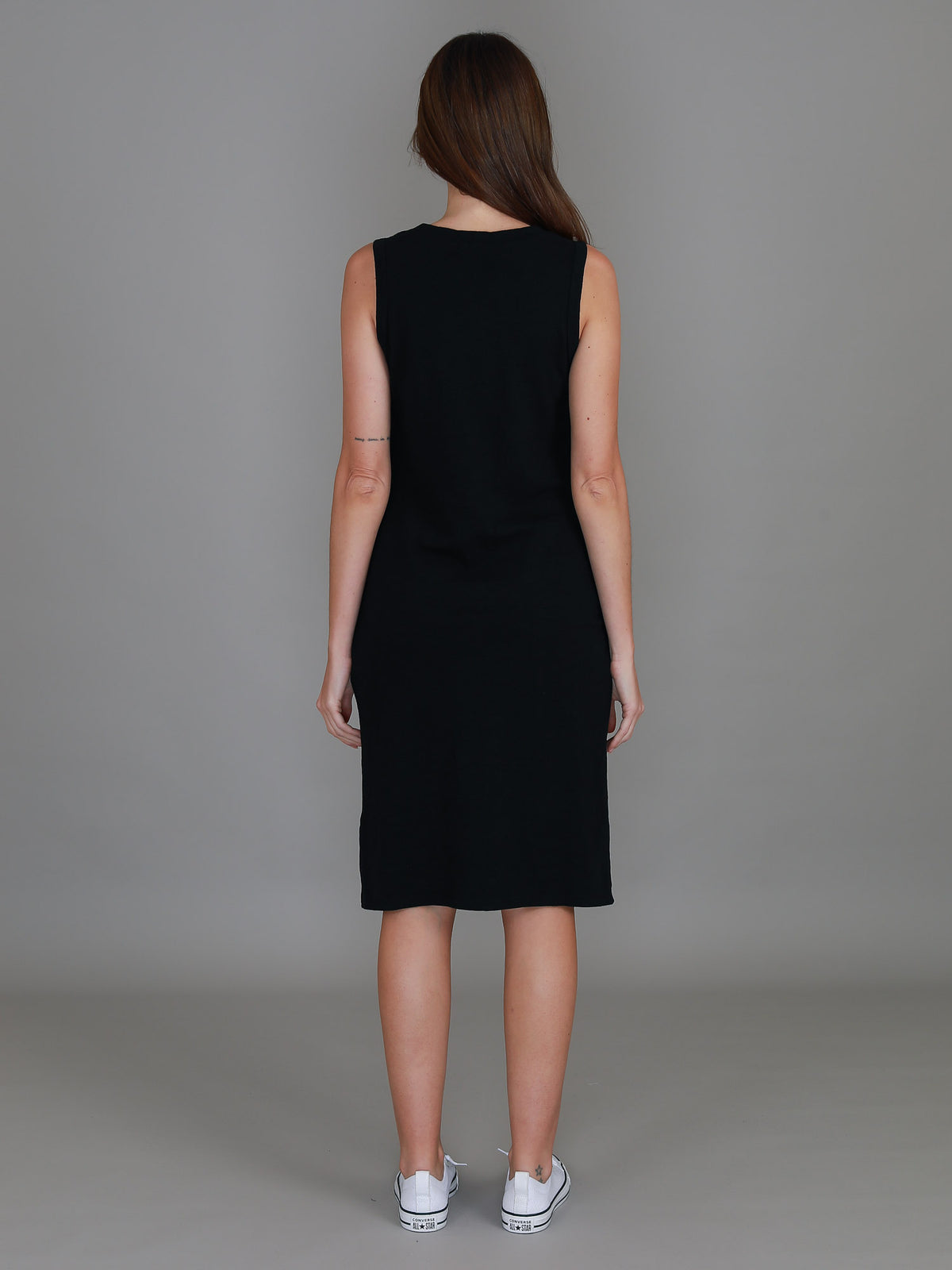 black jersey tank dress