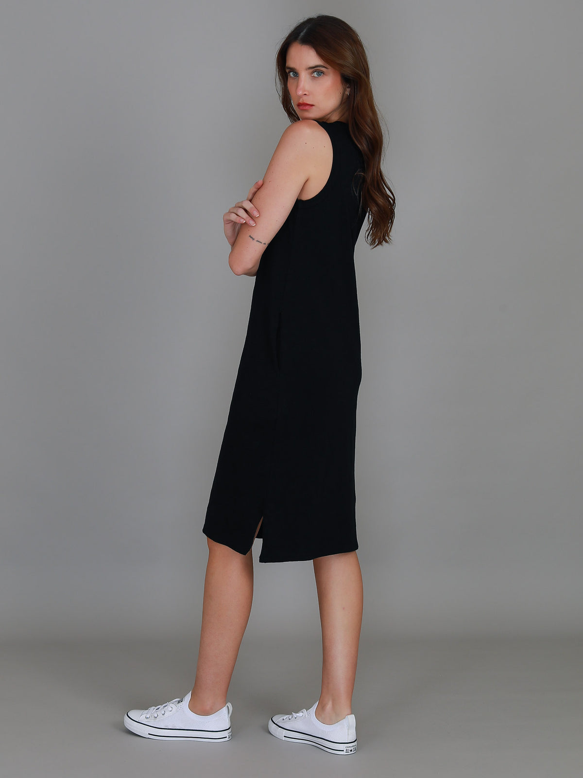 black dress side split