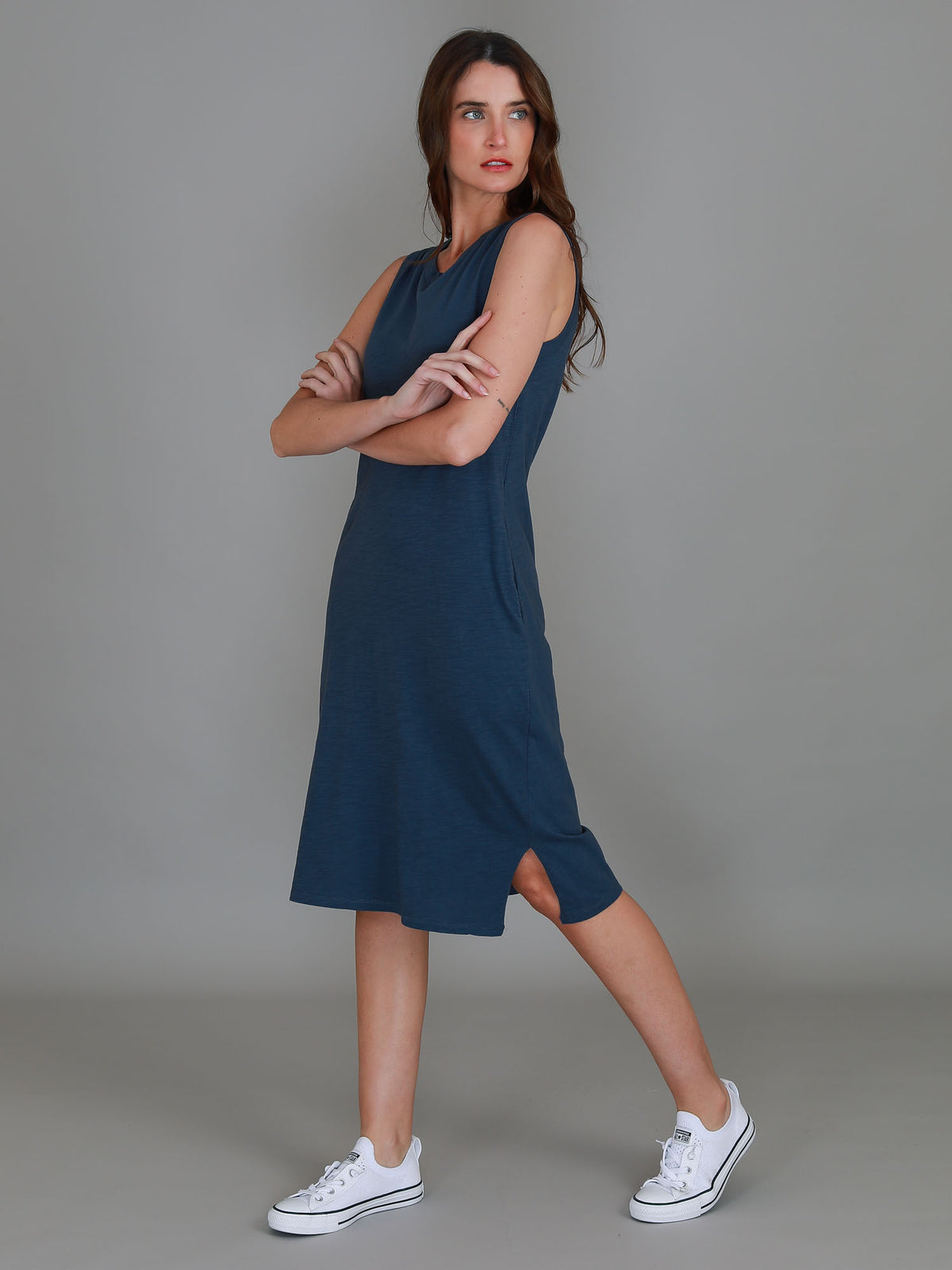 indigo tank dress women
