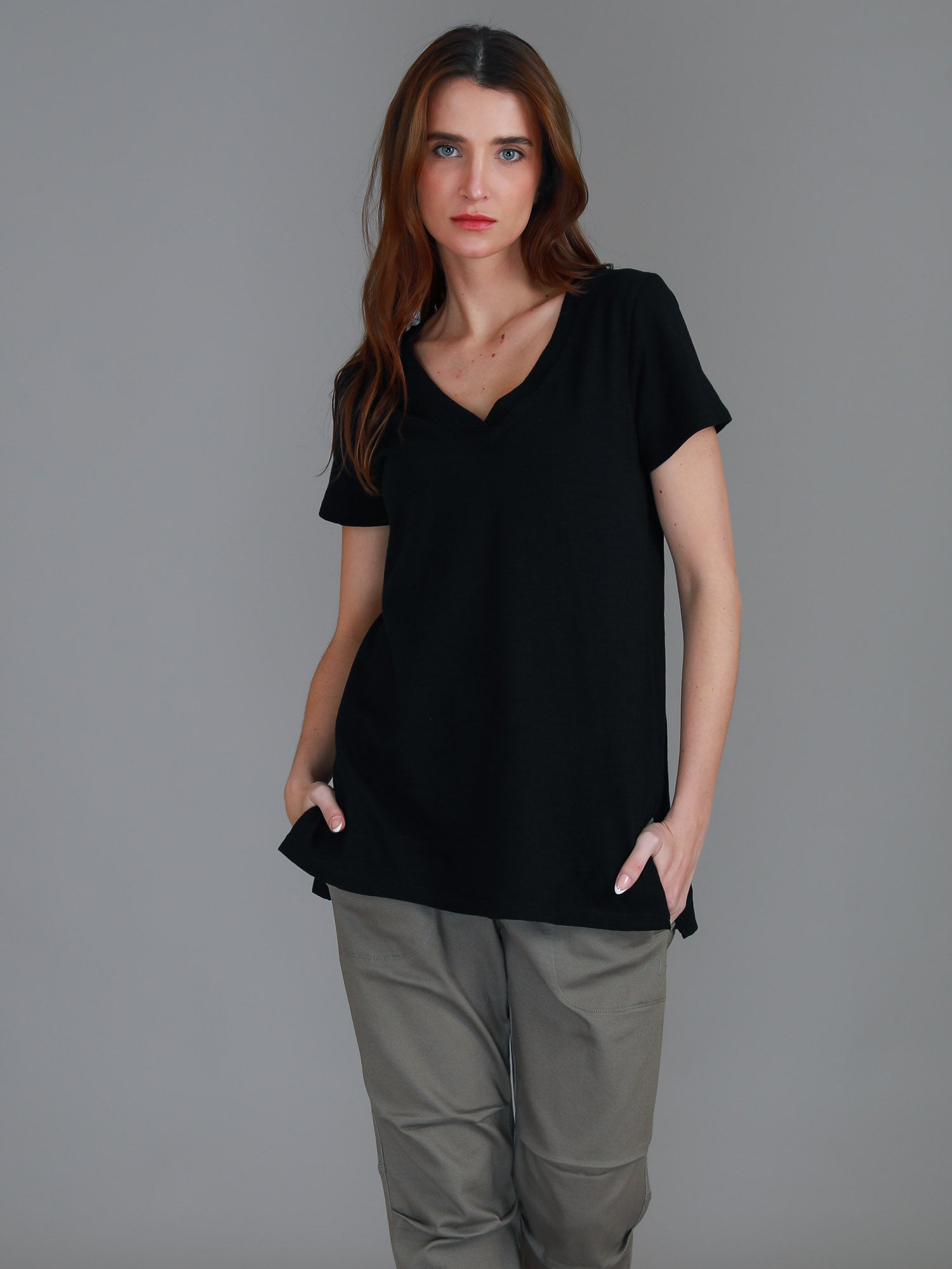 vneck tshirt womens #color_black