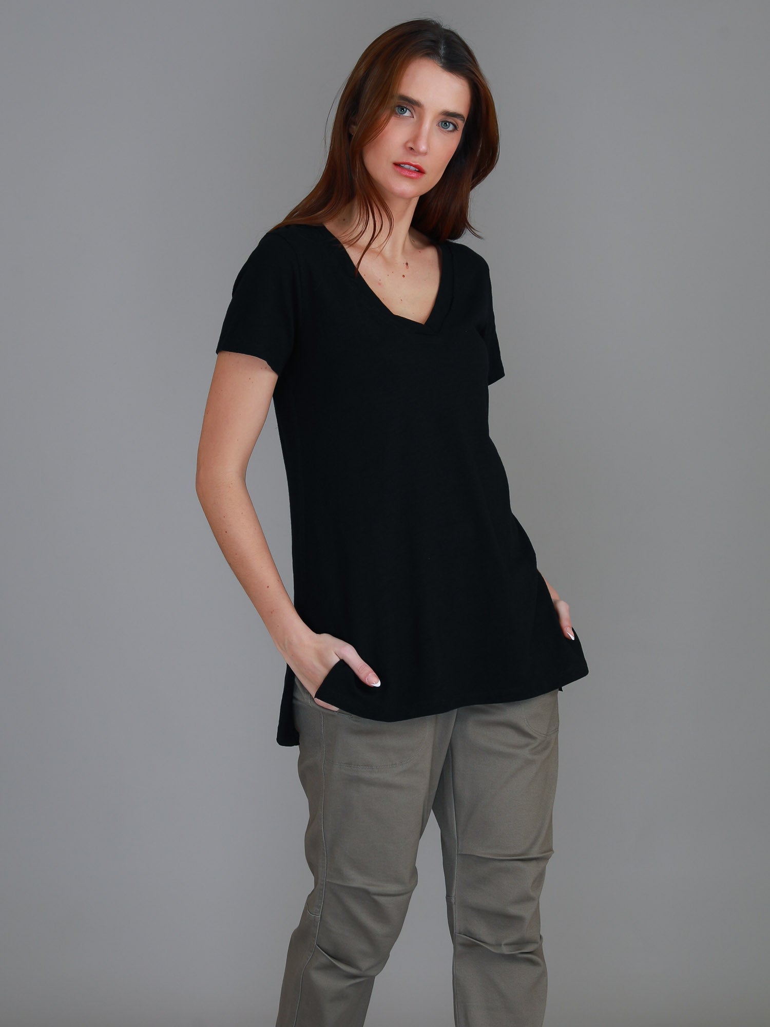 v neck t-shirt #color_black