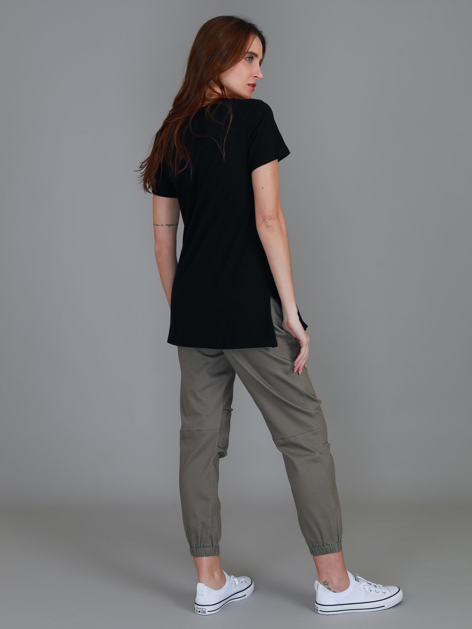 womens vneck tshirt #color_black