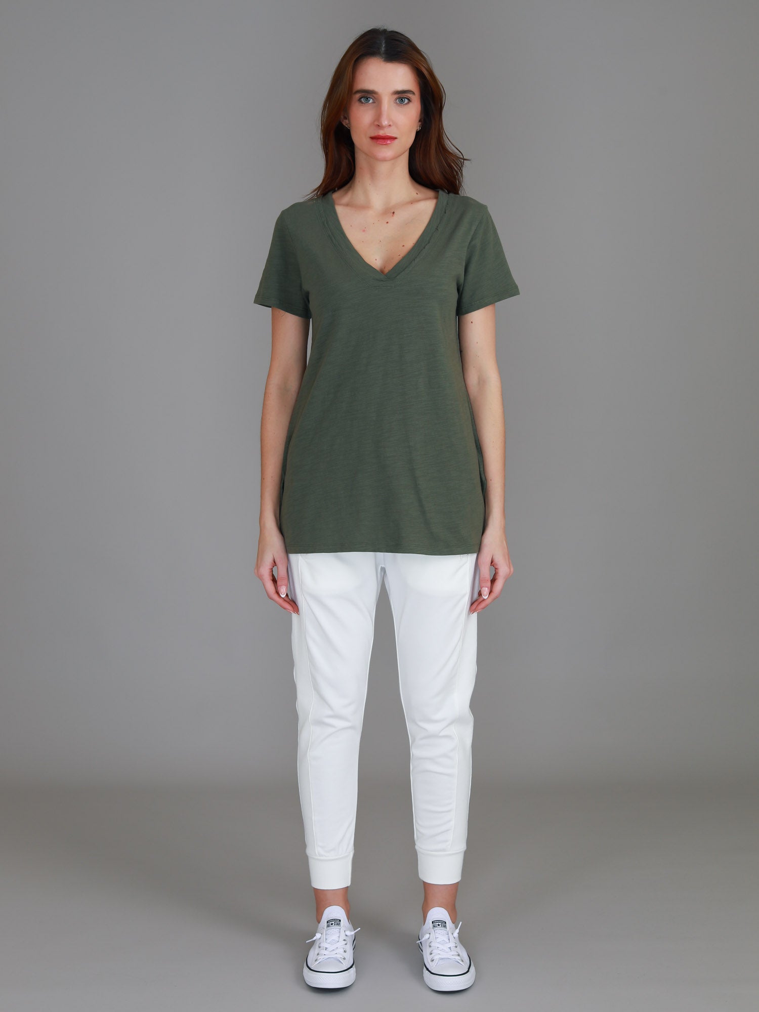 vee neck tee shirts #color_khaki