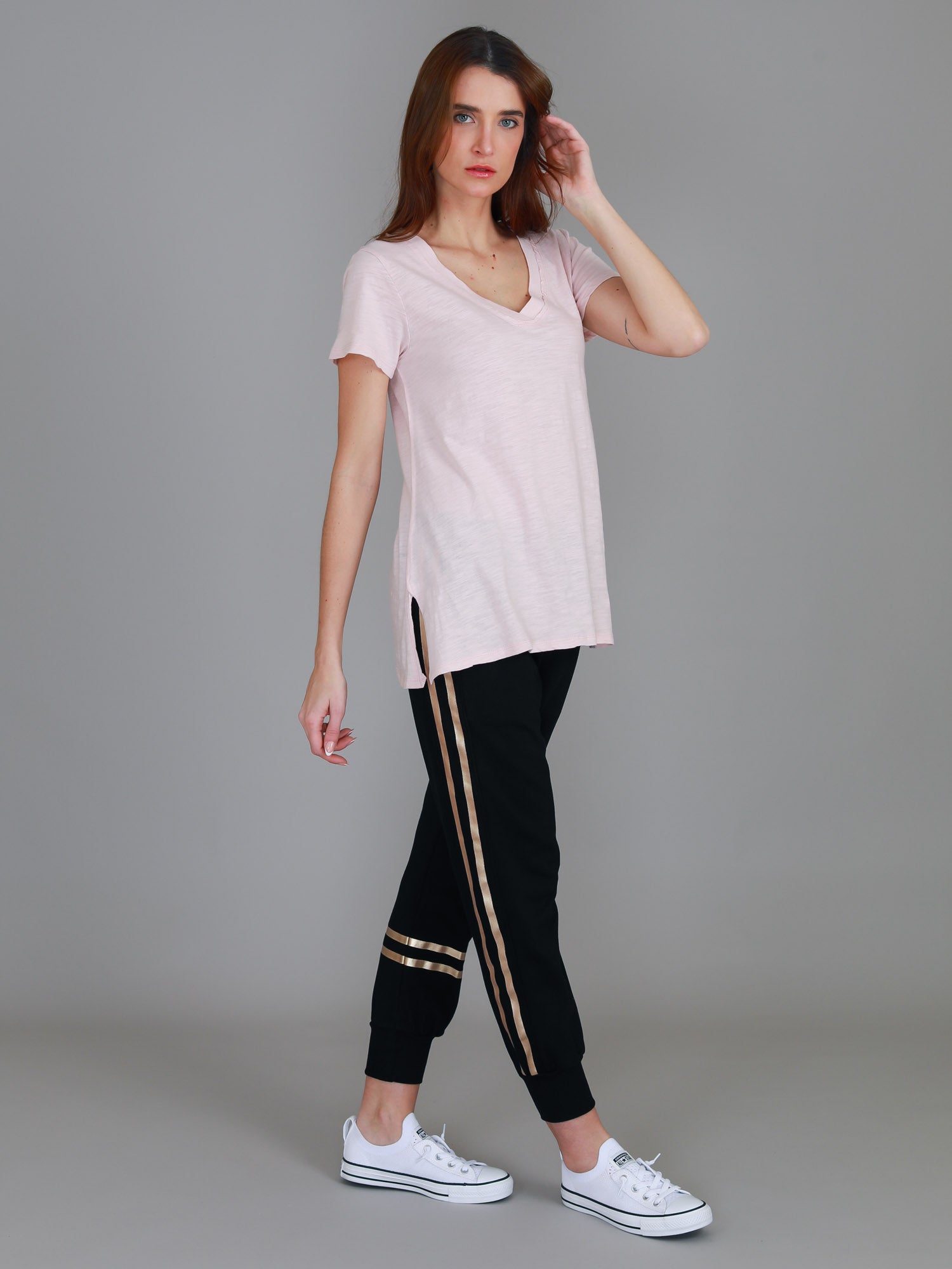 v neck womens tops #color_blush marle