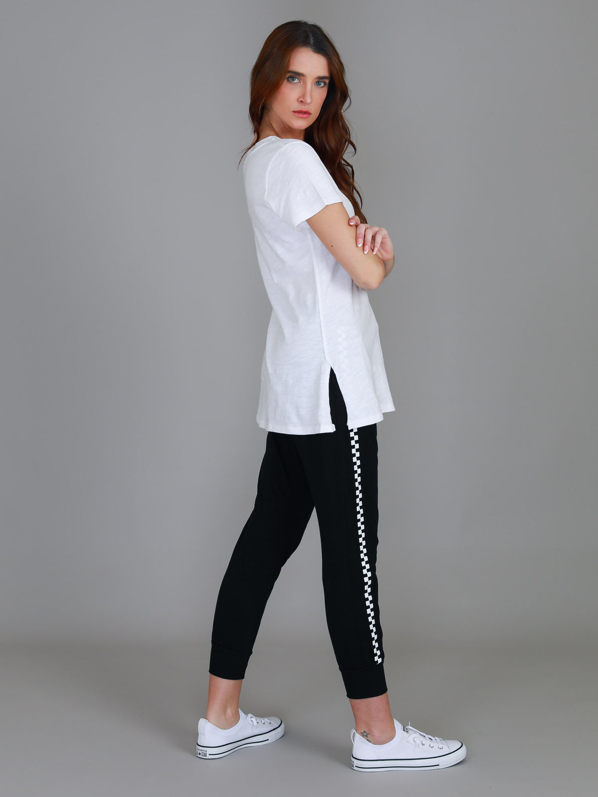 white v-neck t-shirt women's