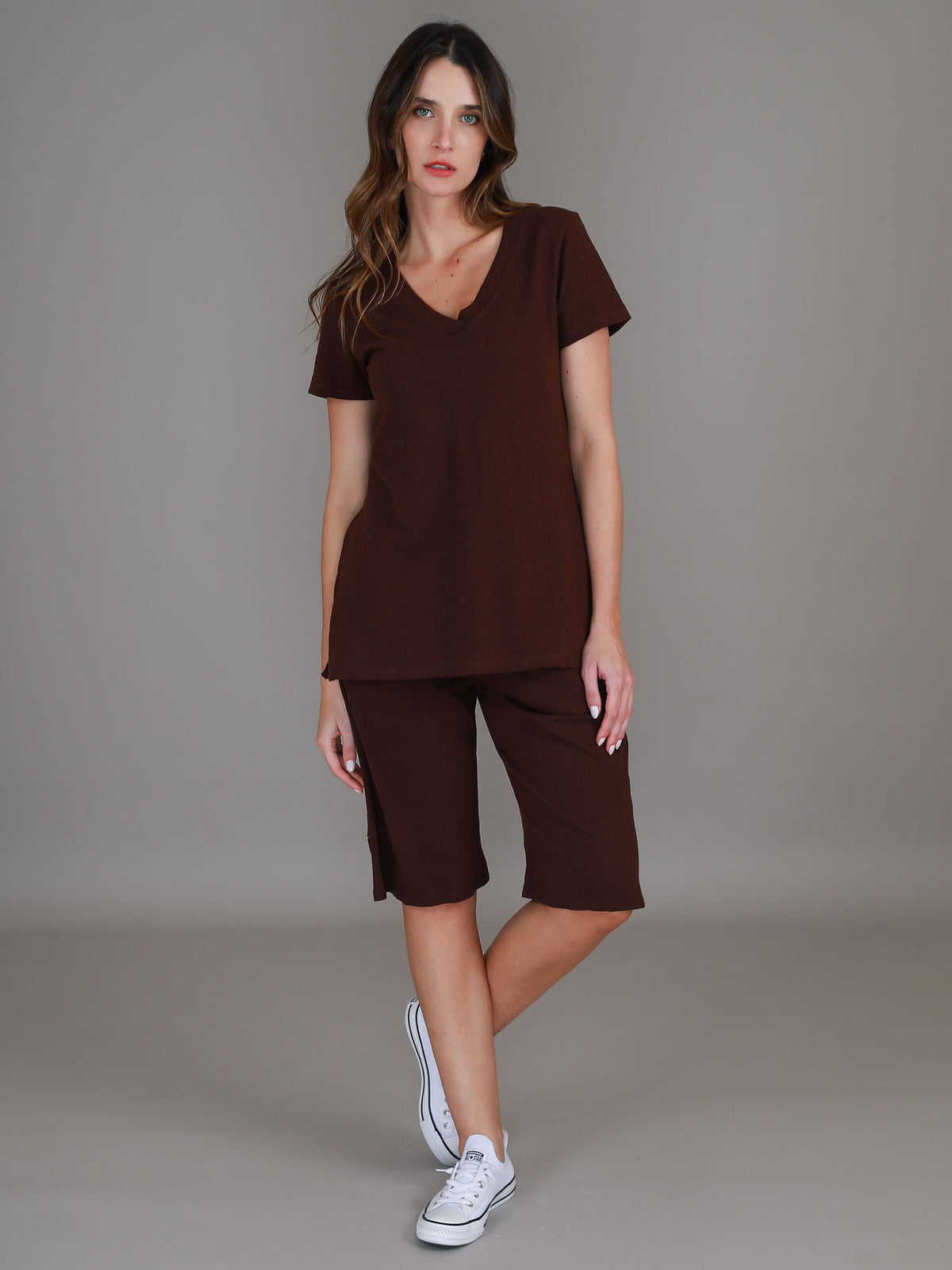Frankie | Women's V-Neck T-Shirt – Cotton Jersey