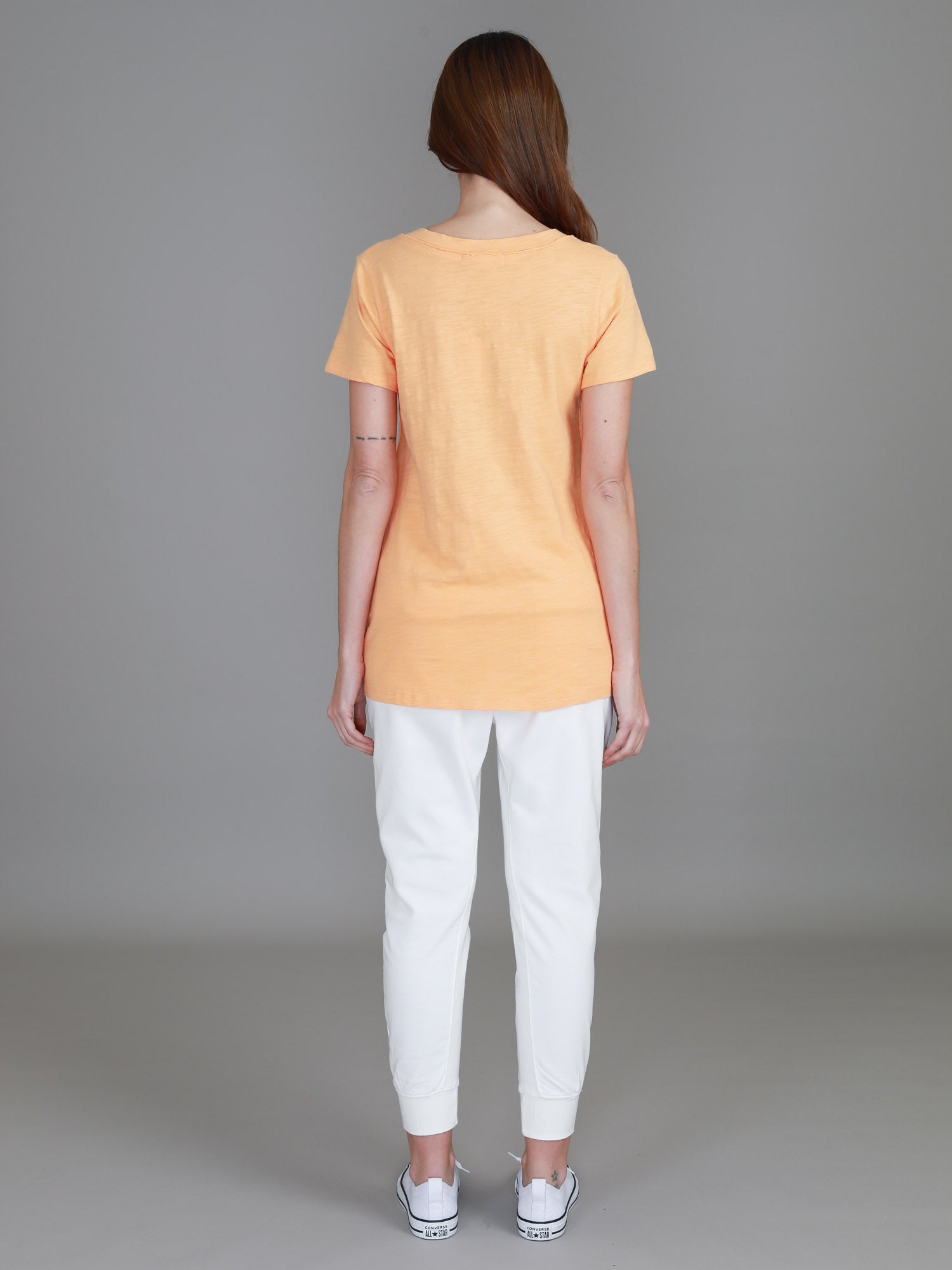 white vneck tshirt #color_melon