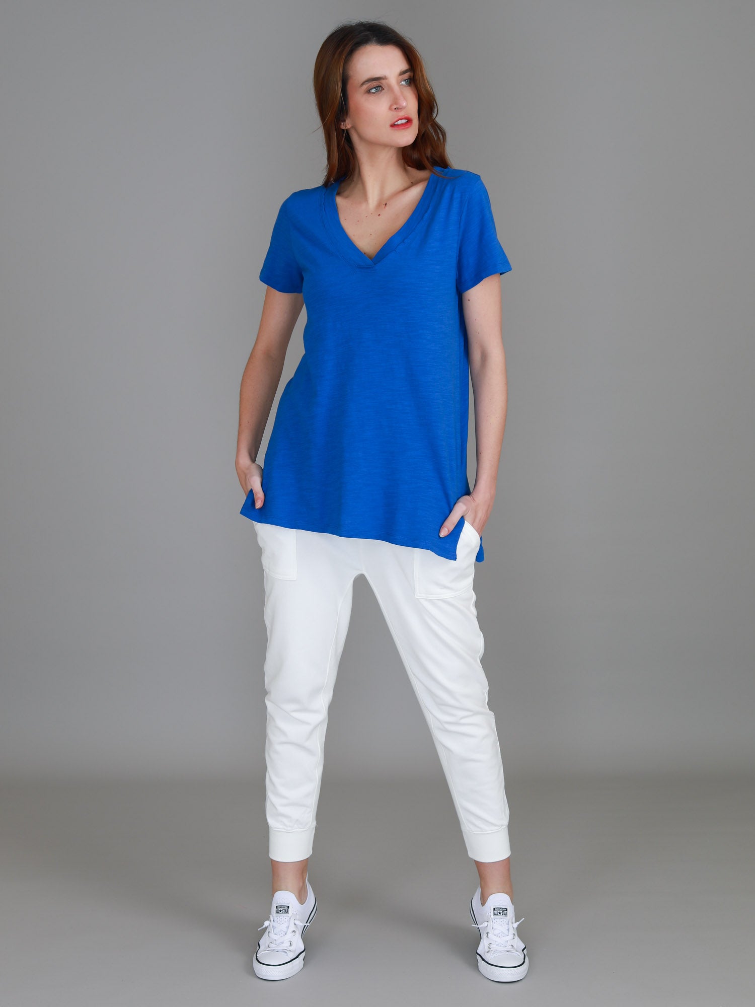 v-neck top #color_supersonic