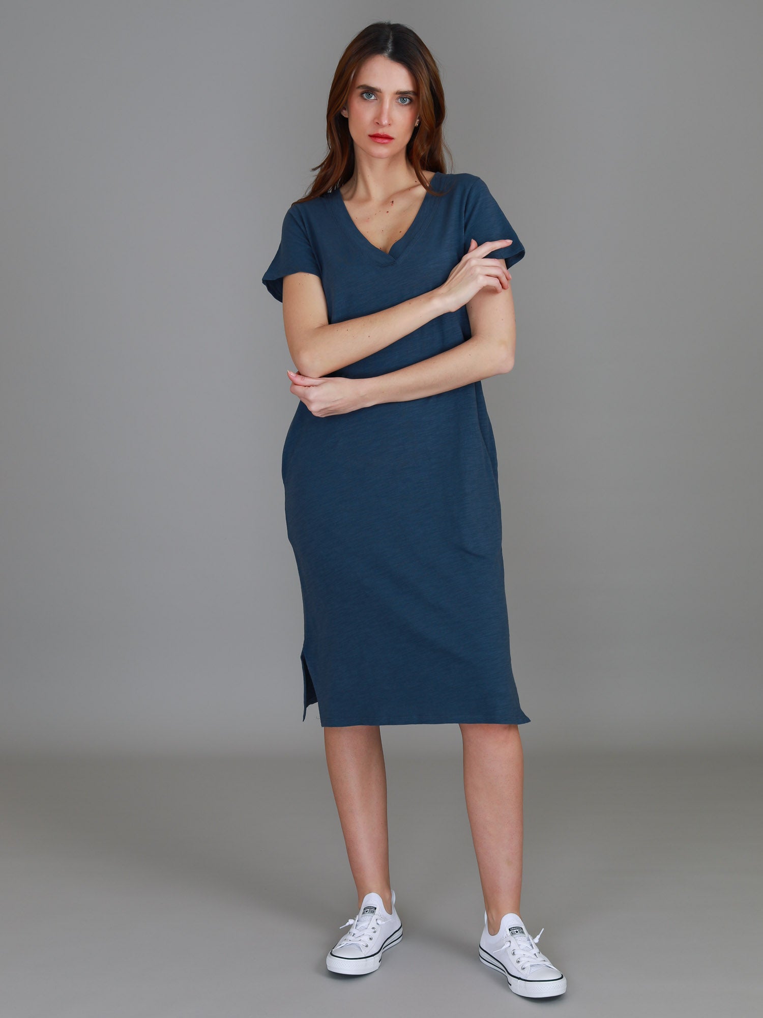 midi dress #color_indigo