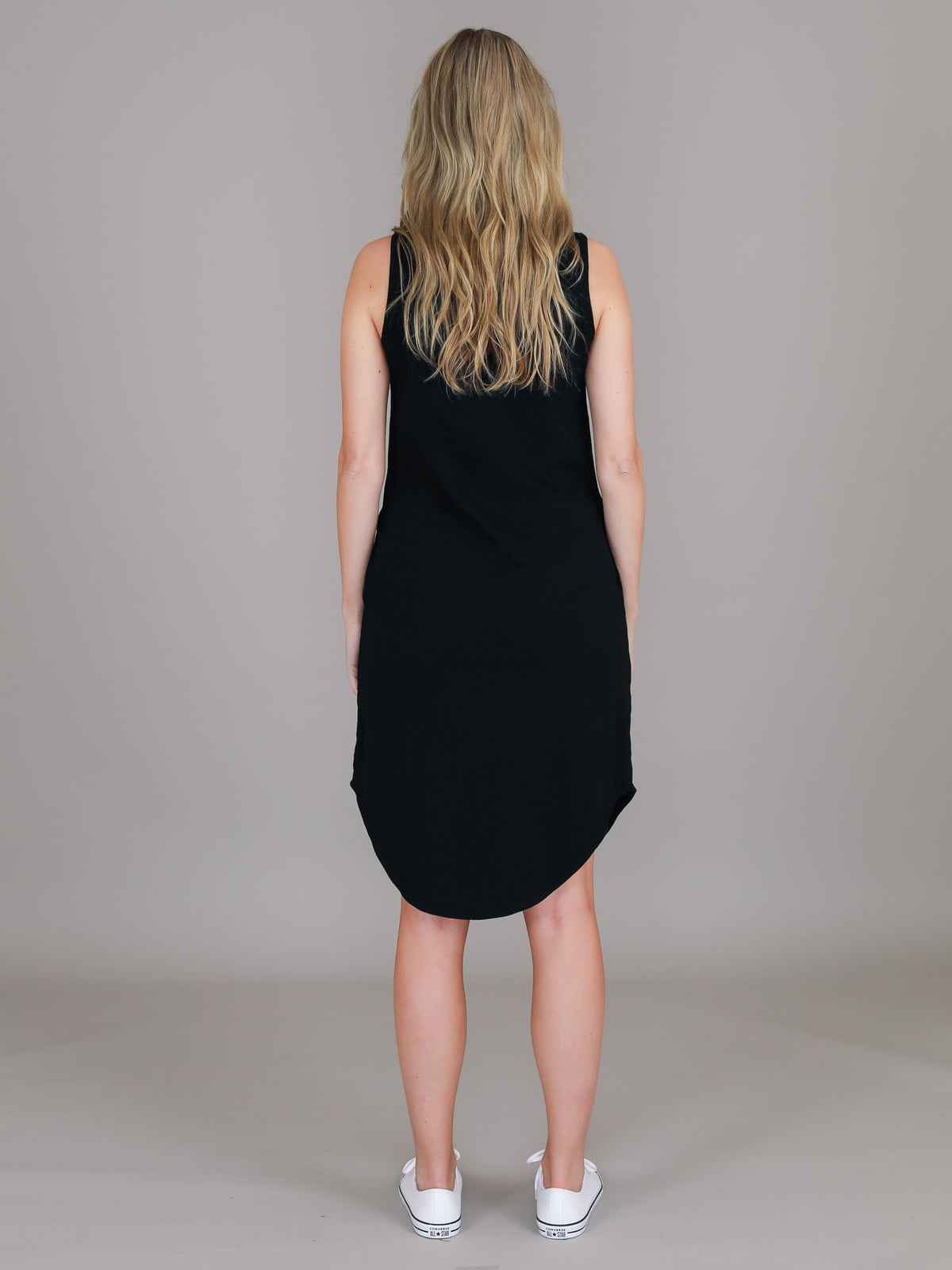 black tank dress knee length