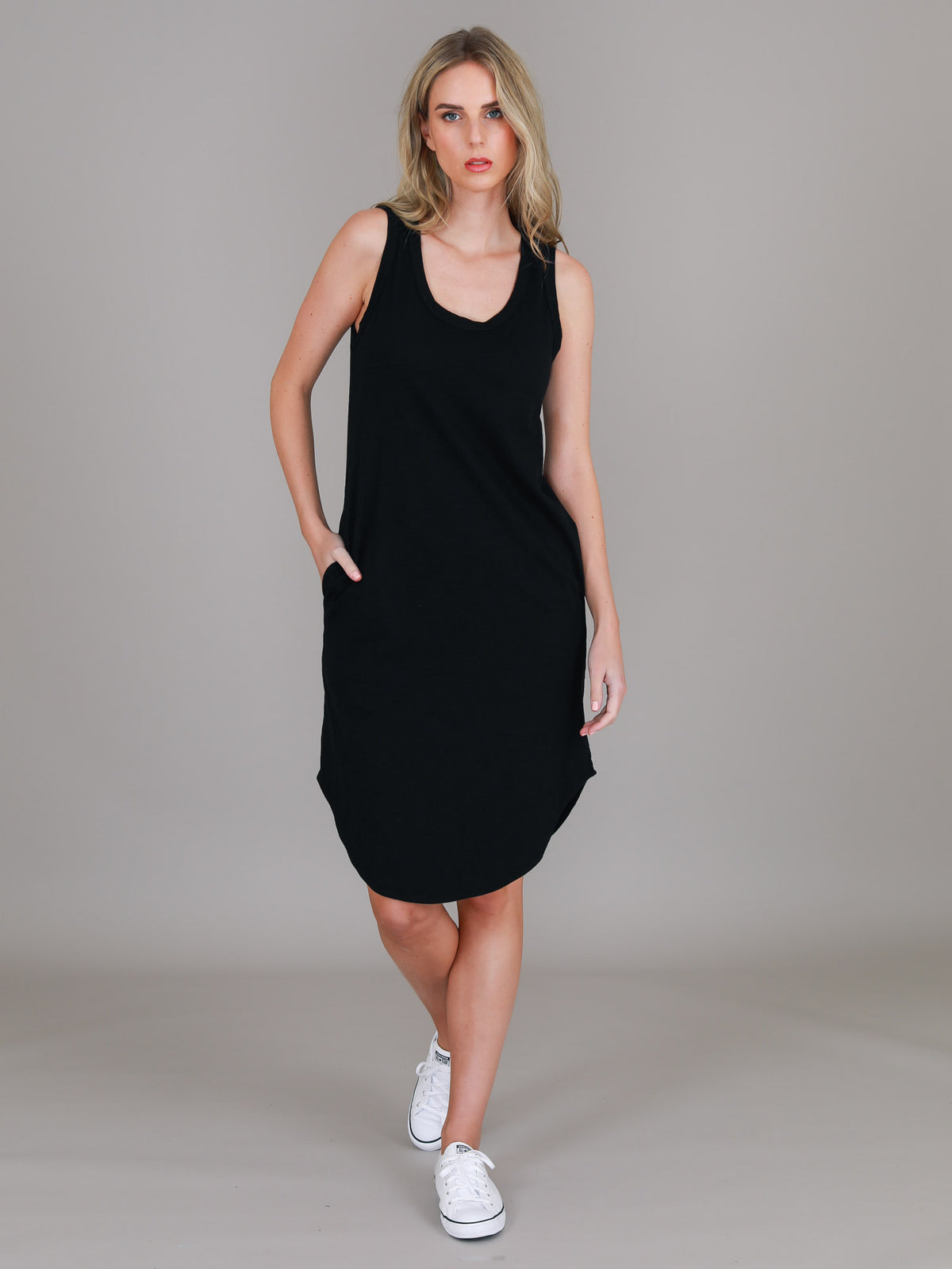 black singlet dress