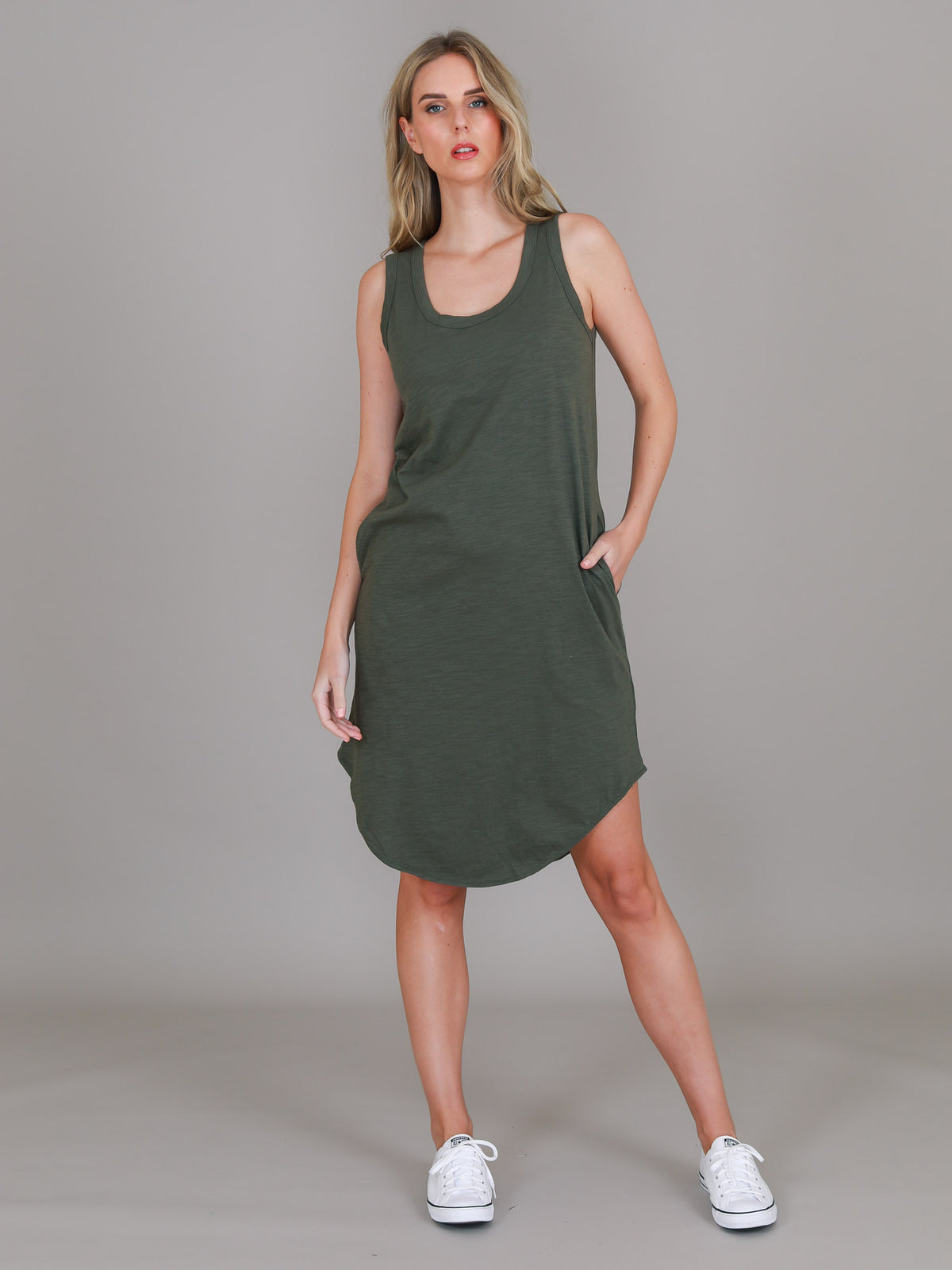 green singlet dress