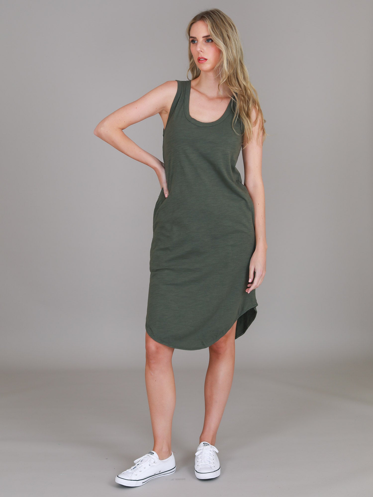 oversized t shirt dress #color_khaki