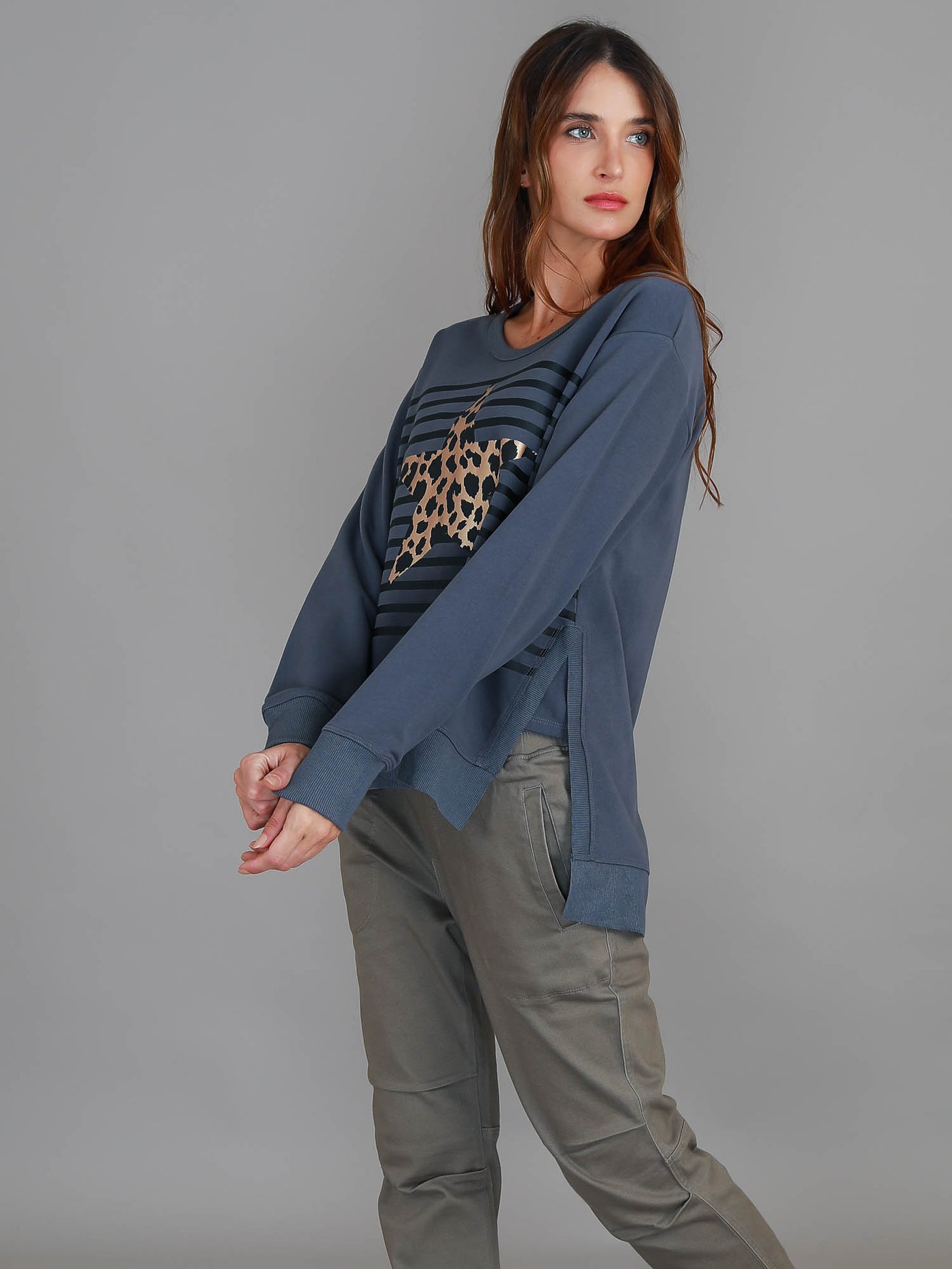 Geneva Leopard Star Stripe Sweatshirt