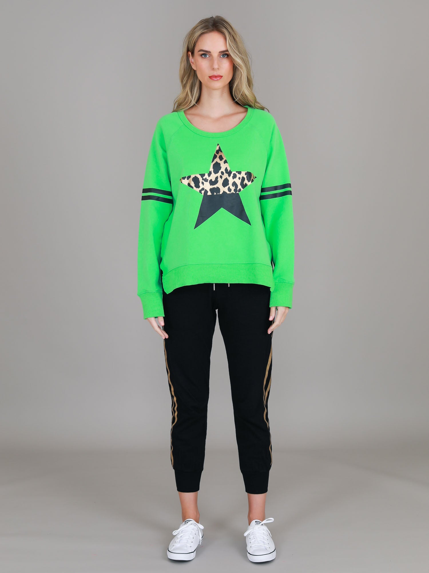 Ginger Leopard Splice Star Shell Sweatshirt