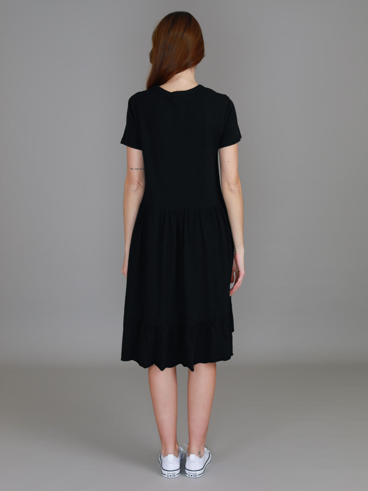 black jersey tee dress