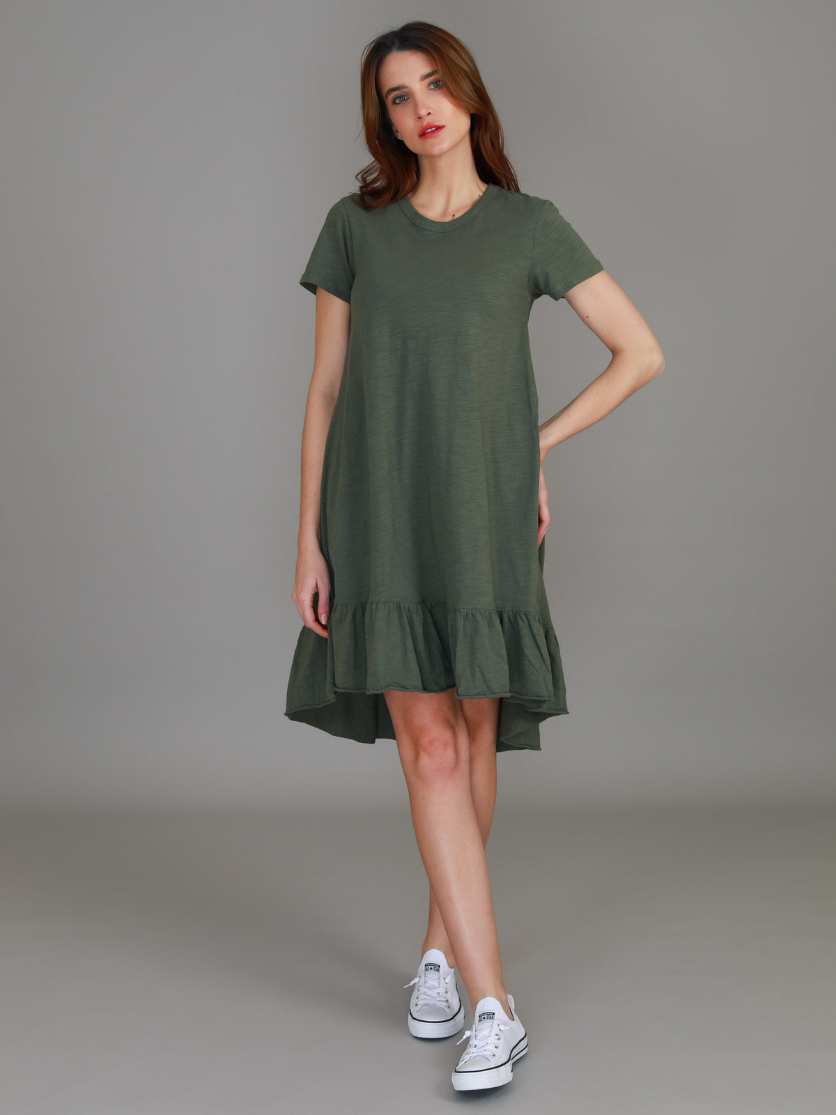khaki t shirt dress