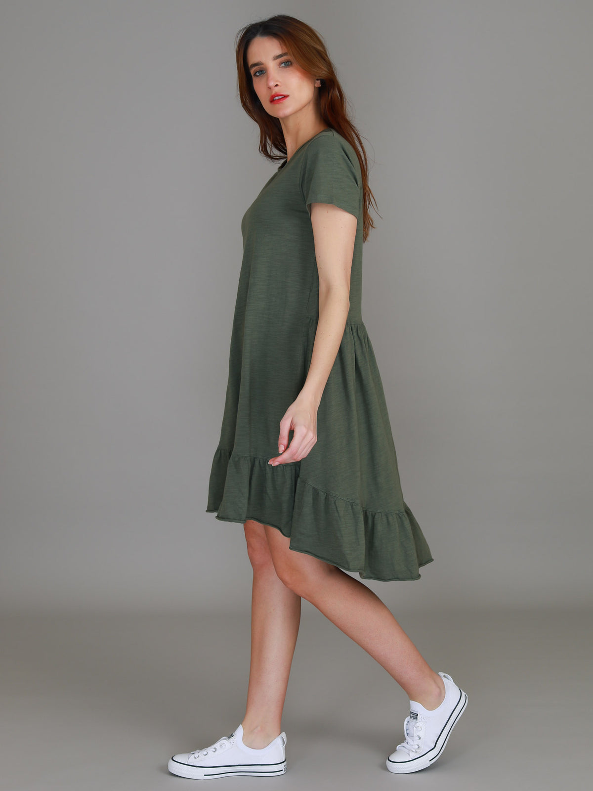 green tshirt dress womens