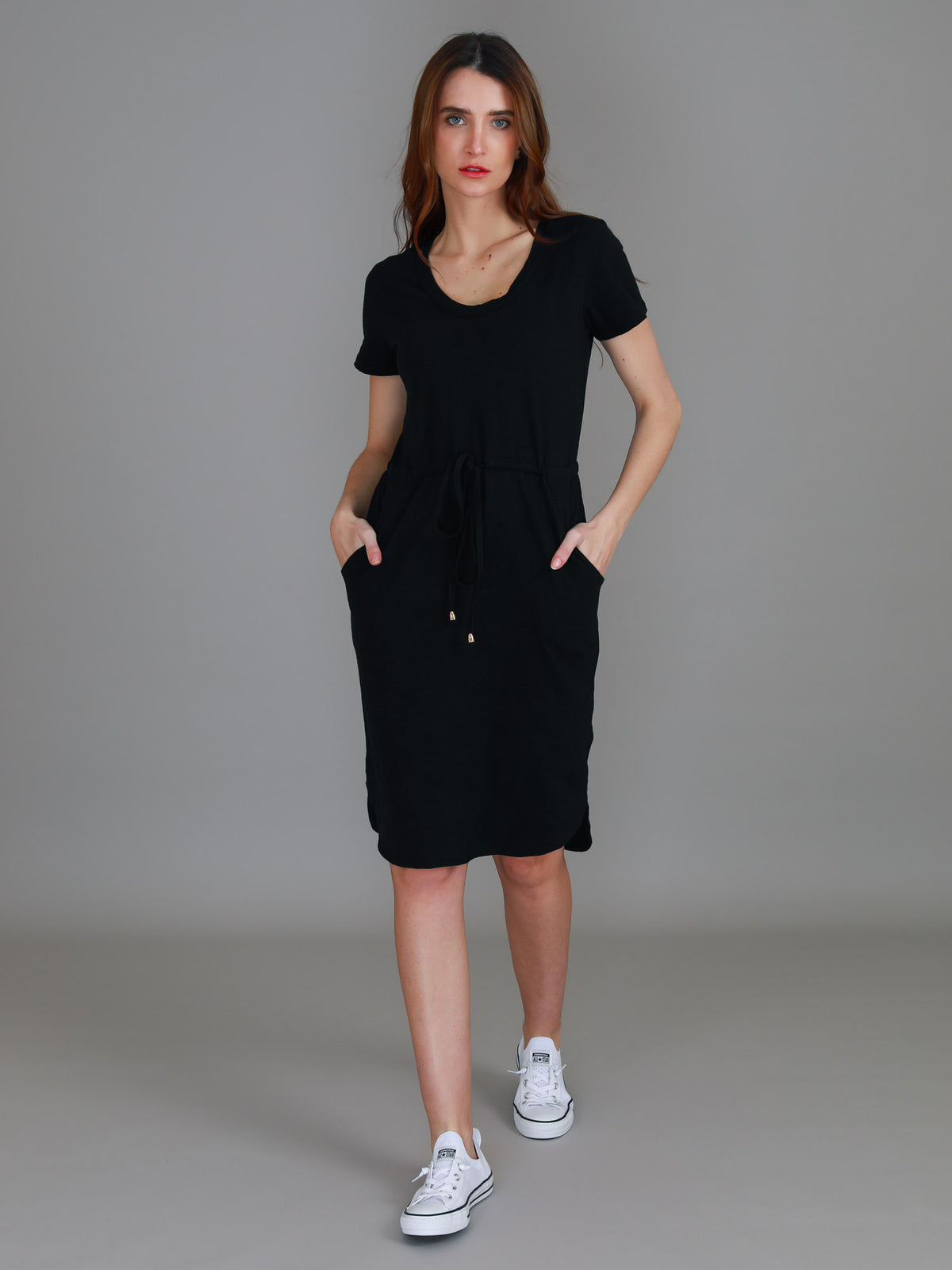 black plain dress