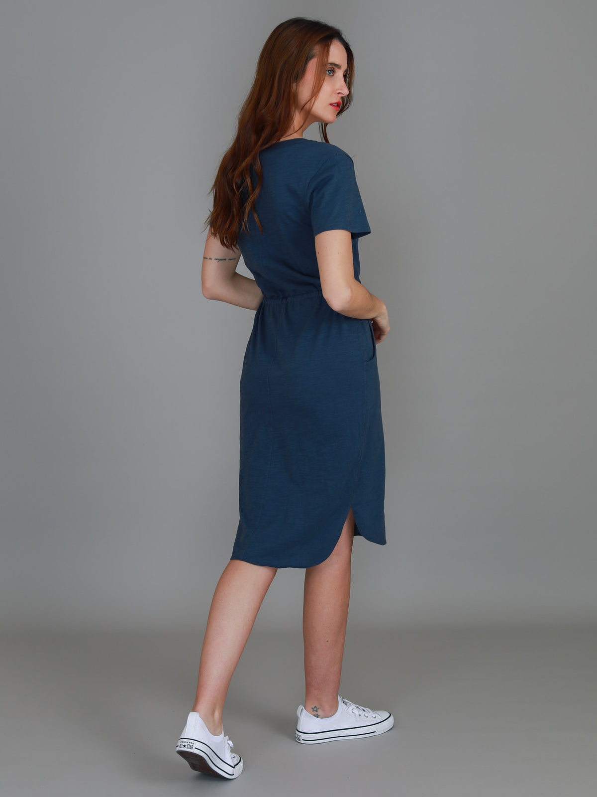 navy tshirt dress